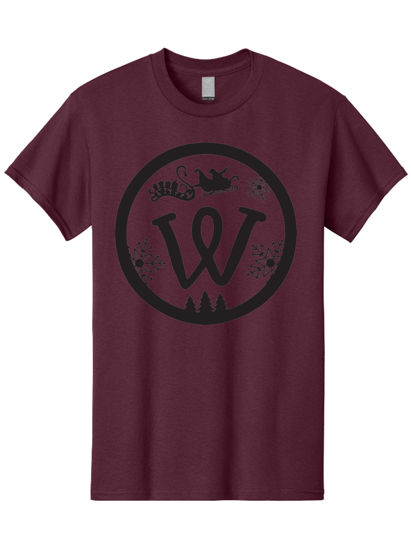 W Men'S Graphic Tee, 100% Cotton, Comfortable Casual Summer Wear, Machine Washable, Christmas Logo, Snowflakes, Christmas Trees, Santa Sleigh, Festive Design, Winter Wonderland, Holiday Graphics, Black And Green Theme Aad284 15