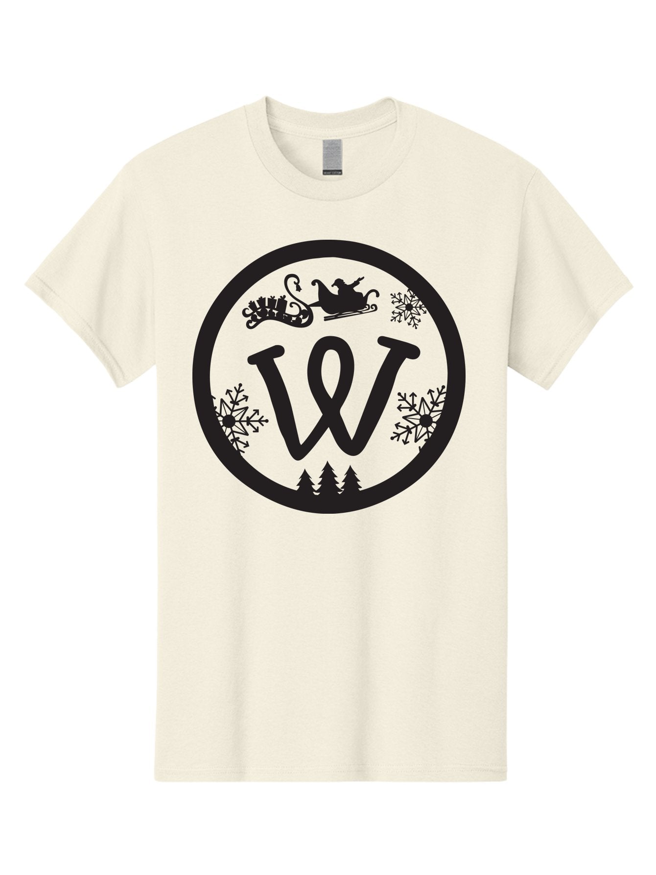 W Men'S Graphic Tee, 100% Cotton, Comfortable Casual Summer Wear, Machine Washable, Christmas Logo, Snowflakes, Christmas Trees, Santa Sleigh, Festive Design, Winter Wonderland, Holiday Graphics, Black And Green Theme Aad284 3