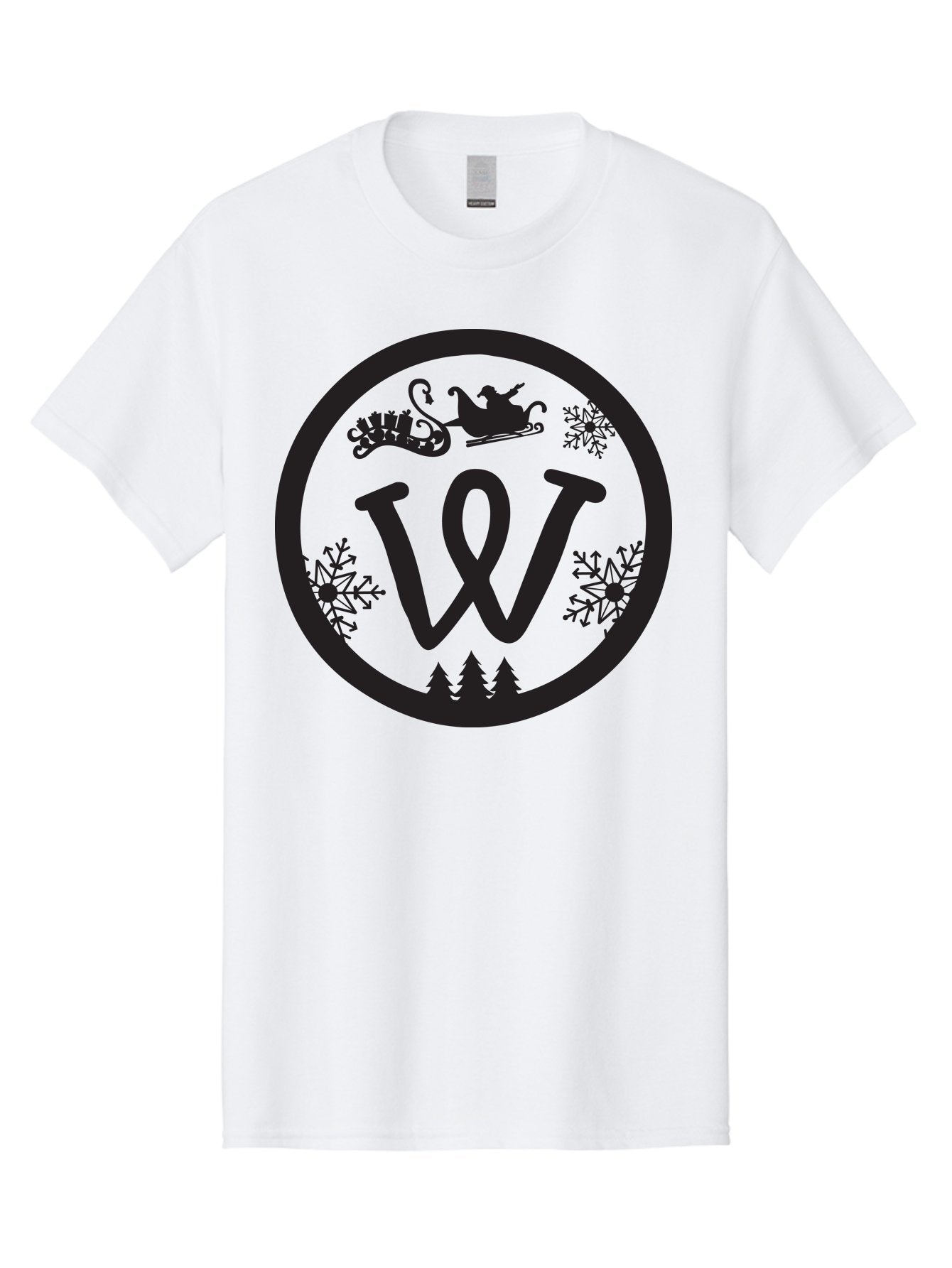 W Men'S Graphic Tee, 100% Cotton, Comfortable Casual Summer Wear, Machine Washable, Christmas Logo, Snowflakes, Christmas Trees, Santa Sleigh, Festive Design, Winter Wonderland, Holiday Graphics, Black And Green Theme Aad284 13