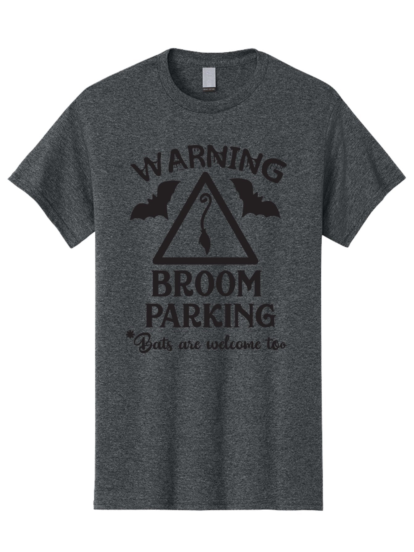 Warning-Broom-Parking Men'S Graphic Tee, 100% Cotton, Comfortable Casual Summer Wear, Machine Washable, Halloween Warning Sign, Broom Parking, Bats Are Welcome, Spooky Decor, Witchy Vibes, Halloween Decorations, Funny Halloween Signs Aad286 7