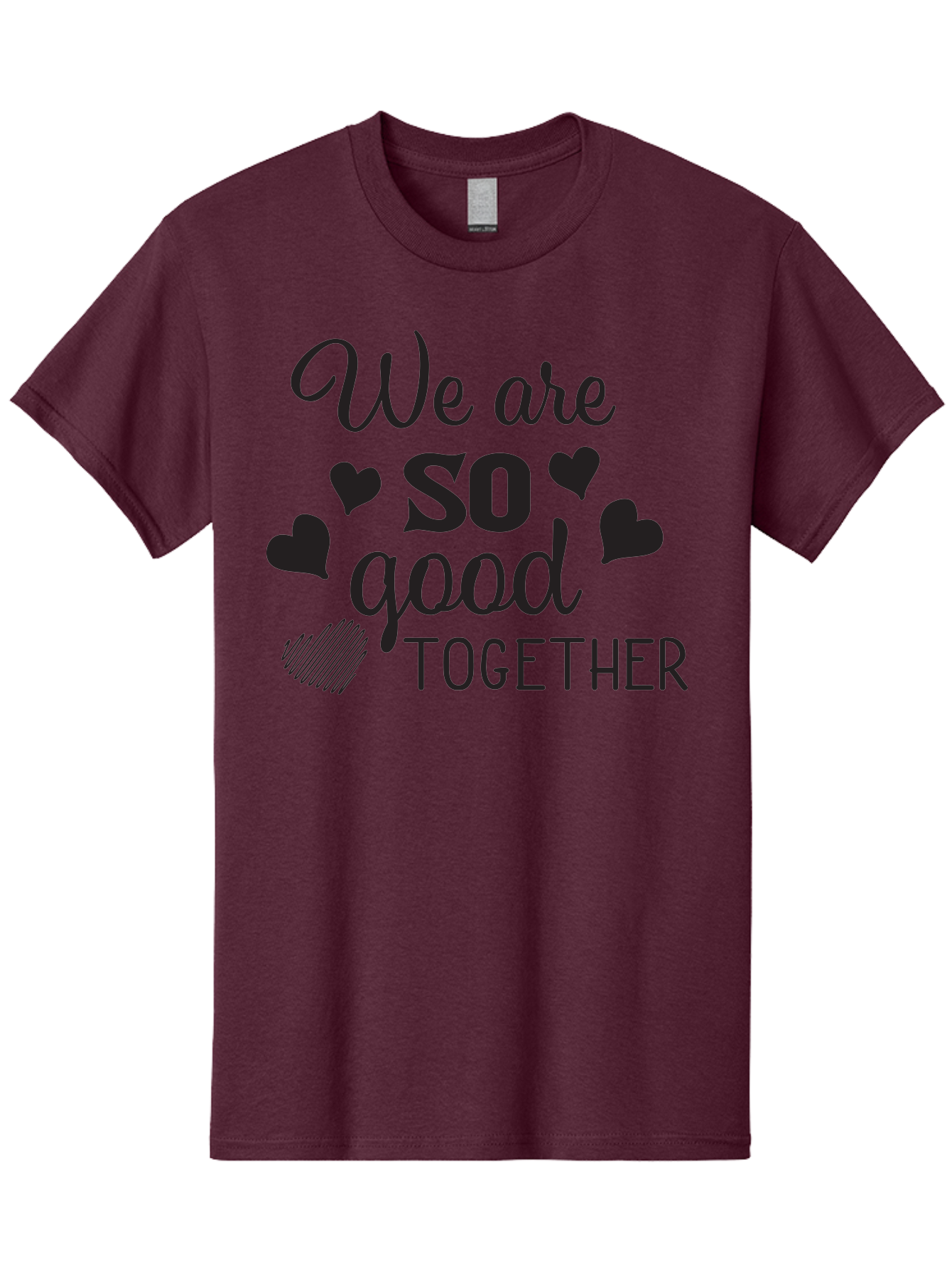 We-Are-So-Good-Together Men'S Graphic Tee, 100% Cotton, Comfortable Casual Summer Wear, Machine Washable, Love Quote, Couple Goals, Hearts, Positive Affirmation, Relationship Quote, Black Typography, Heartfelt Message, Together Forever Aad290 19