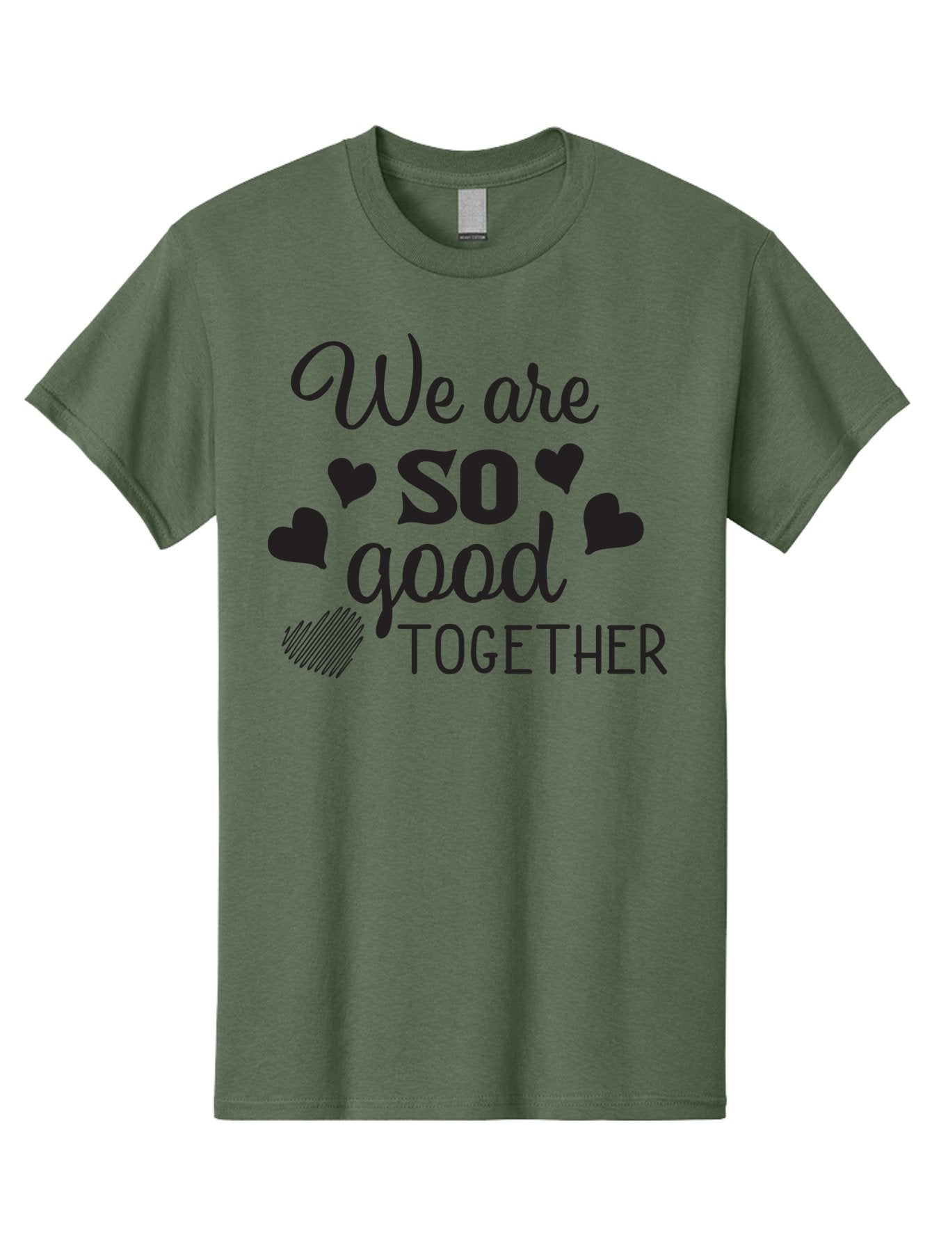 We-Are-So-Good-Together Men'S Graphic Tee, 100% Cotton, Comfortable Casual Summer Wear, Machine Washable, Love Quote, Couple Goals, Hearts, Positive Affirmation, Relationship Quote, Black Typography, Heartfelt Message, Together Forever Aad290 9