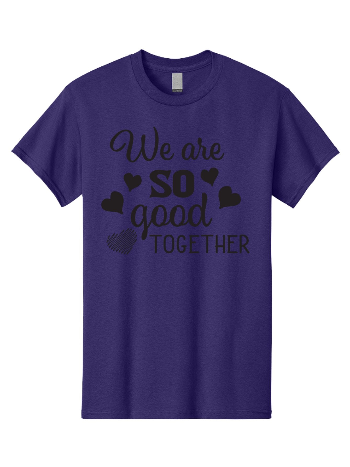 We-Are-So-Good-Together Men'S Graphic Tee, 100% Cotton, Comfortable Casual Summer Wear, Machine Washable, Love Quote, Couple Goals, Hearts, Positive Affirmation, Relationship Quote, Black Typography, Heartfelt Message, Together Forever Aad290 3