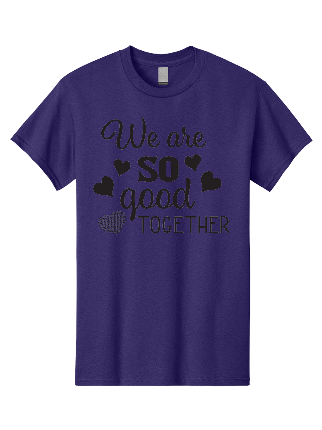 We-Are-So-Good-Together Men'S Graphic Tee, 100% Cotton, Comfortable Casual Summer Wear, Machine Washable, Love Quote, Couple Goals, Hearts, Positive Affirmation, Relationship Quote, Black Typography, Heartfelt Message, Together Forever Aad290 17