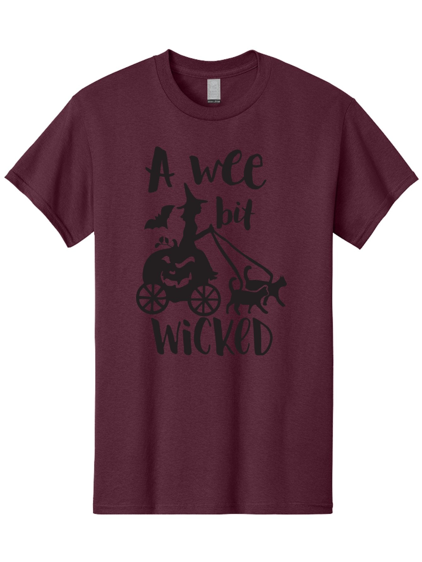 Wee-Bit-Wicked Men'S Graphic Tee, 100% Cotton, Comfortable Casual Summer Wear, Machine Washable, Witch Riding Pumpkin Cart, Black Cats, Bats, Halloween Silhouette, Spooky Scene, Halloween Decorations, Witchy Vibes, Jack-O-Lantern, Aad293 10