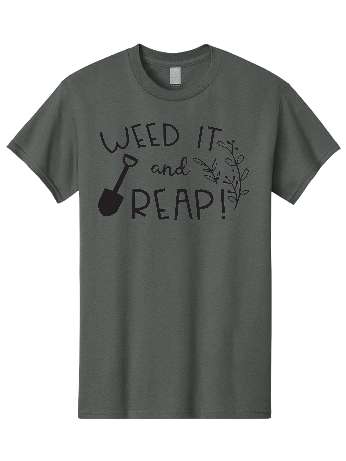 Weed-It-And-Reap Men'S Graphic Tee, 100% Cotton, Comfortable Casual Summer Wear, Machine Washable, Gardening Humor, Weed It And Reap, Funny Gardening Quote, Garden Inspiration, Shovel Illustration, Plant Design, Gardening Puns, Yard Work, Aad294