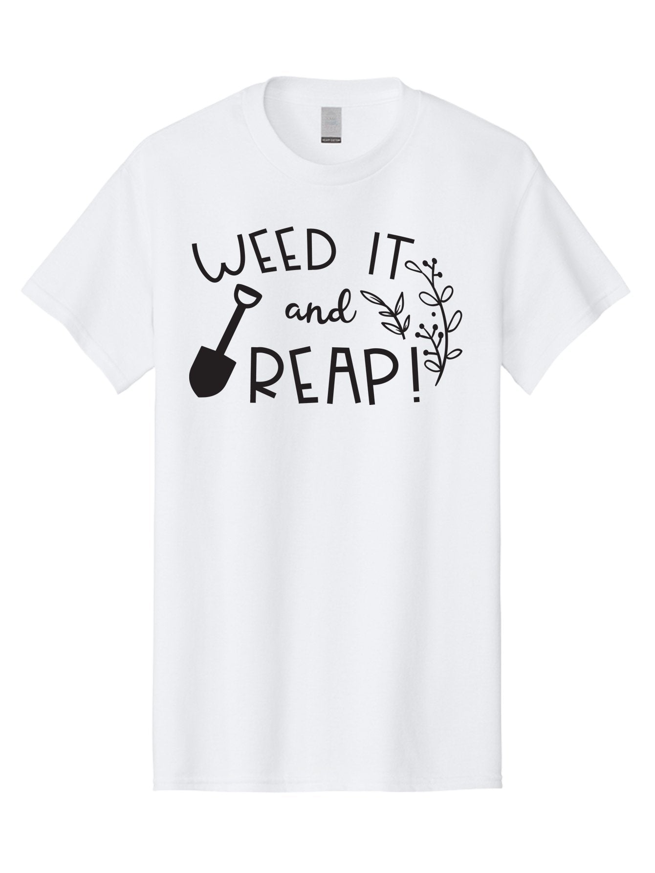 Weed-It-And-Reap Men'S Graphic Tee, 100% Cotton, Comfortable Casual Summer Wear, Machine Washable, Gardening Humor, Weed It And Reap, Funny Gardening Quote, Garden Inspiration, Shovel Illustration, Plant Design, Gardening Puns, Yard Work, Aad294