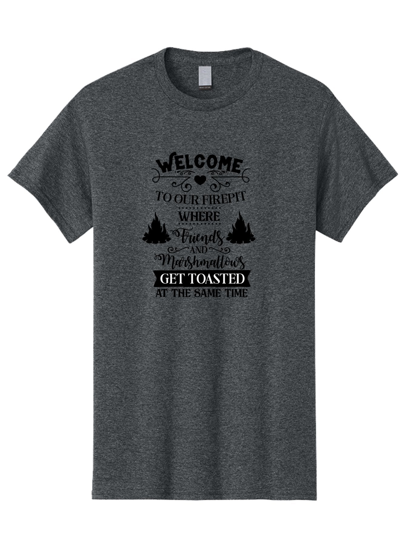 Welcome-To-Our-Firepit Men'S Graphic Tee, 100% Cotton, Comfortable Casual Summer Wear, Machine Washable, Camping Quotes, Friendship Quotes, Marshmallow Toasting, Campfire Quotes, Outdoor Fun, Friendship And Marshmallows, Toasted Treats, Aad296 6