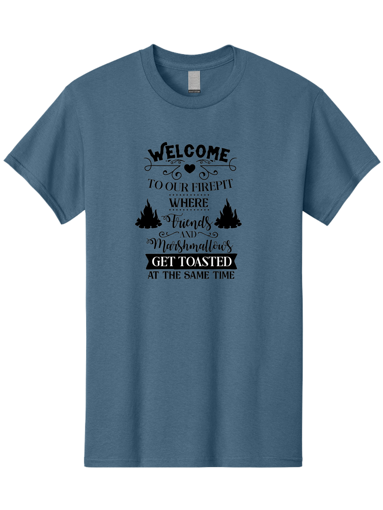Welcome-To-Our-Firepit Men'S Graphic Tee, 100% Cotton, Comfortable Casual Summer Wear, Machine Washable, Camping Quotes, Friendship Quotes, Marshmallow Toasting, Campfire Quotes, Outdoor Fun, Friendship And Marshmallows, Toasted Treats, Aad296 29