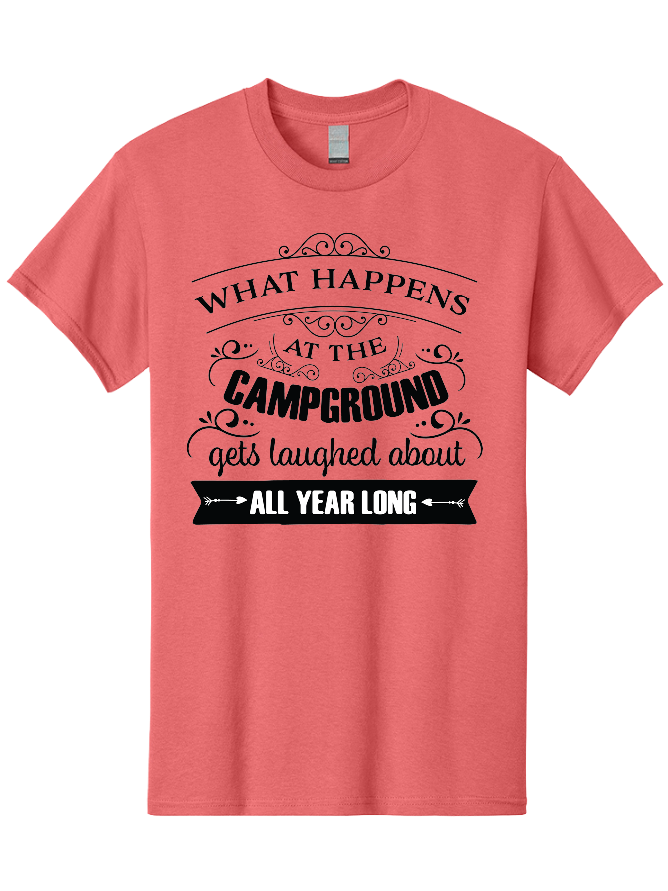 What-Happens-At-The-Campground Men'S Graphic Tee, 100% Cotton, Comfortable Casual Summer Wear, Machine Washable, Camping Funny, Humor Quotes, Outdoorsy Vibe, Camping Adventures, Outdoor Humor, Funny Sayings About Camping, Camping Jokes, Aad298 3