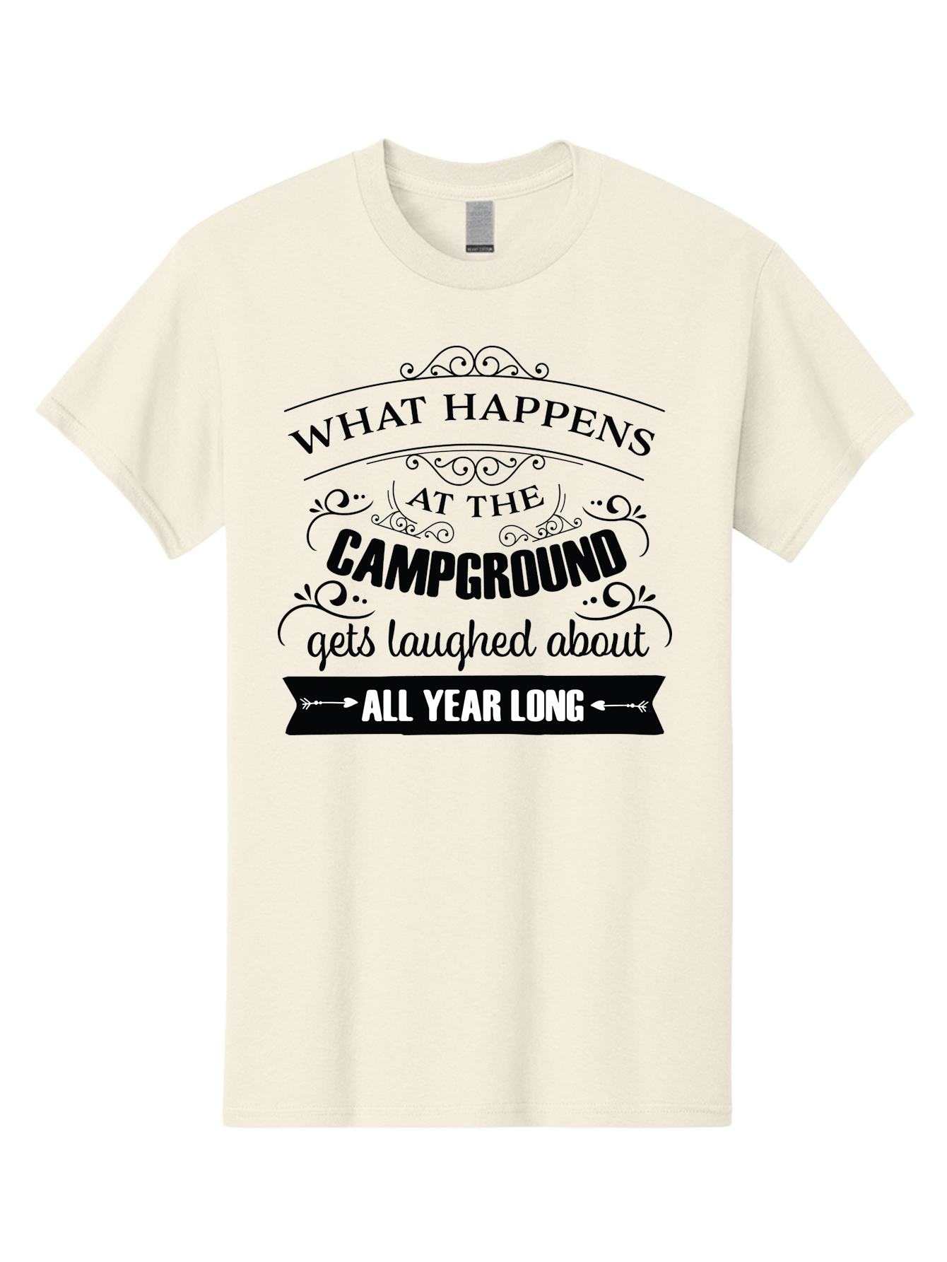 What-Happens-At-The-Campground Men'S Graphic Tee, 100% Cotton, Comfortable Casual Summer Wear, Machine Washable, Camping Funny, Humor Quotes, Outdoorsy Vibe, Camping Adventures, Outdoor Humor, Funny Sayings About Camping, Camping Jokes, Aad298 19