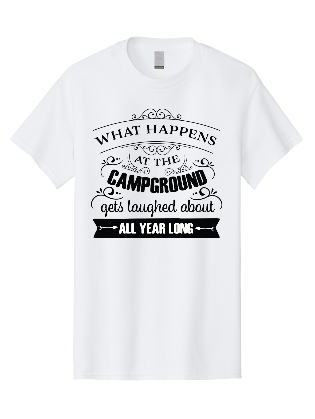 What-Happens-At-The-Campground Men'S Graphic Tee, 100% Cotton, Comfortable Casual Summer Wear, Machine Washable, Camping Funny, Humor Quotes, Outdoorsy Vibe, Camping Adventures, Outdoor Humor, Funny Sayings About Camping, Camping Jokes, Aad298 13