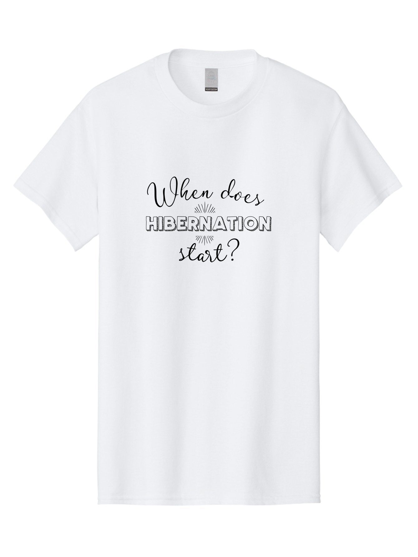 When-Does-Hibernation-Start Men'S Graphic Tee, 100% Cotton, Comfortable Casual Summer Wear, Machine Washable, Hibernation Starts, When To Hibernate, Animal Hibernation, Winter Sleep, Seasonal Animals, Wildlife Facts Aad301 6