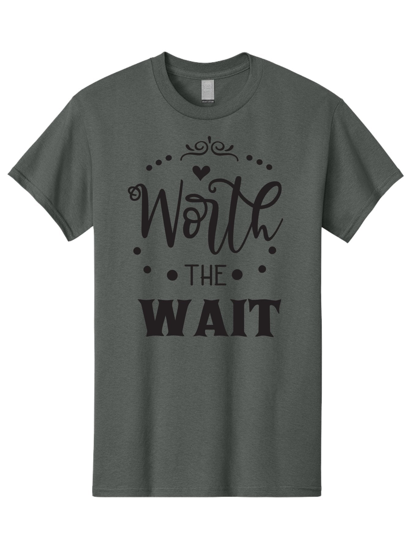 Worth-The-Wait-1 Men'S Graphic Tee, 100% Cotton, Comfortable Casual Summer Wear, Machine Washable, Motivational Quote, Worth The Wait, Inspirational Phrase, Waiting Is Worth It, Patience Is A Virtue, Positive Affirmation, Encouraging Words Aad318 3