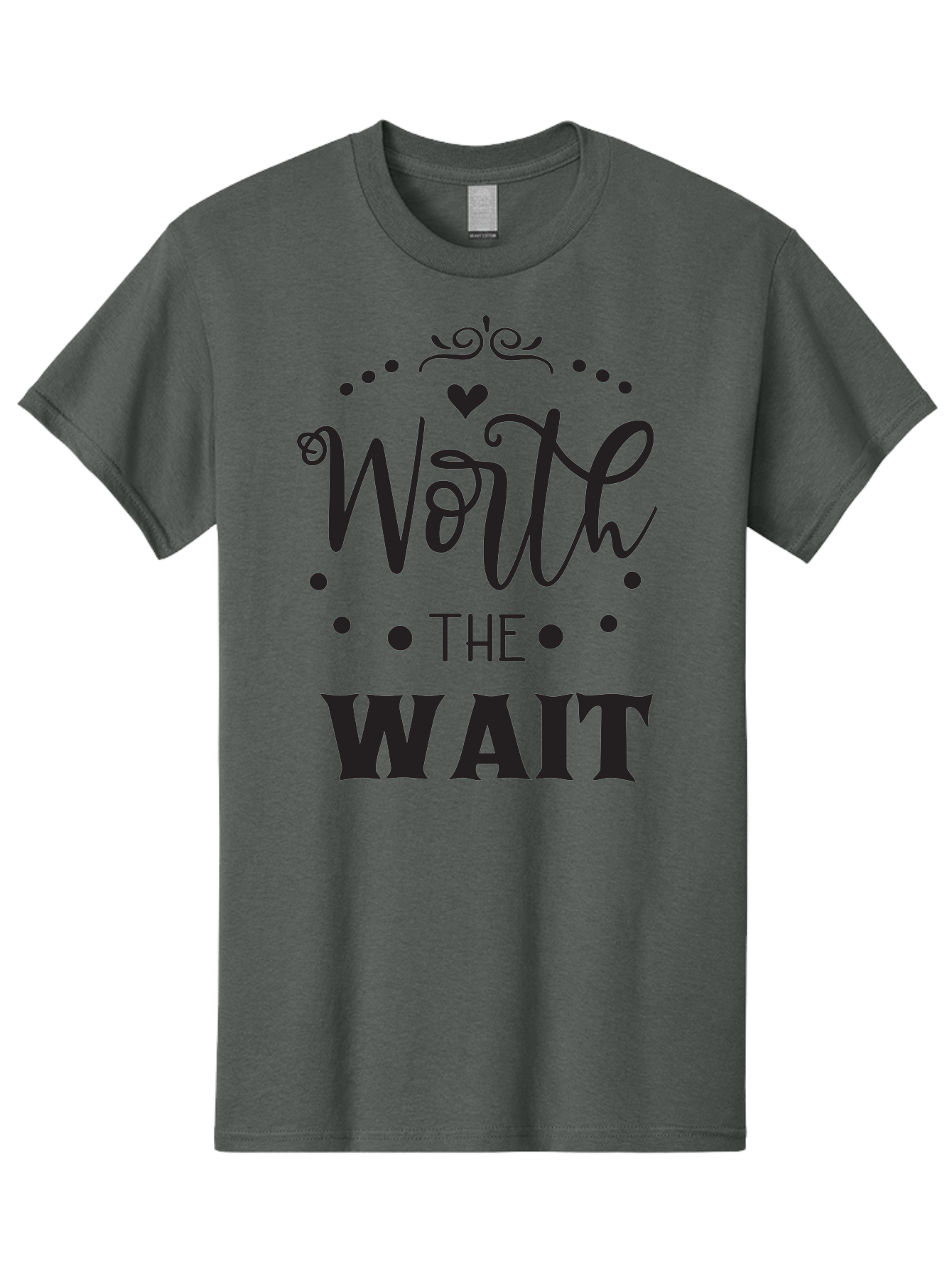 Worth-The-Wait-1 Men'S Graphic Tee, 100% Cotton, Comfortable Casual Summer Wear, Machine Washable, Motivational Quote, Worth The Wait, Inspirational Phrase, Waiting Is Worth It, Patience Is A Virtue, Positive Affirmation, Encouraging Words Aad318 17