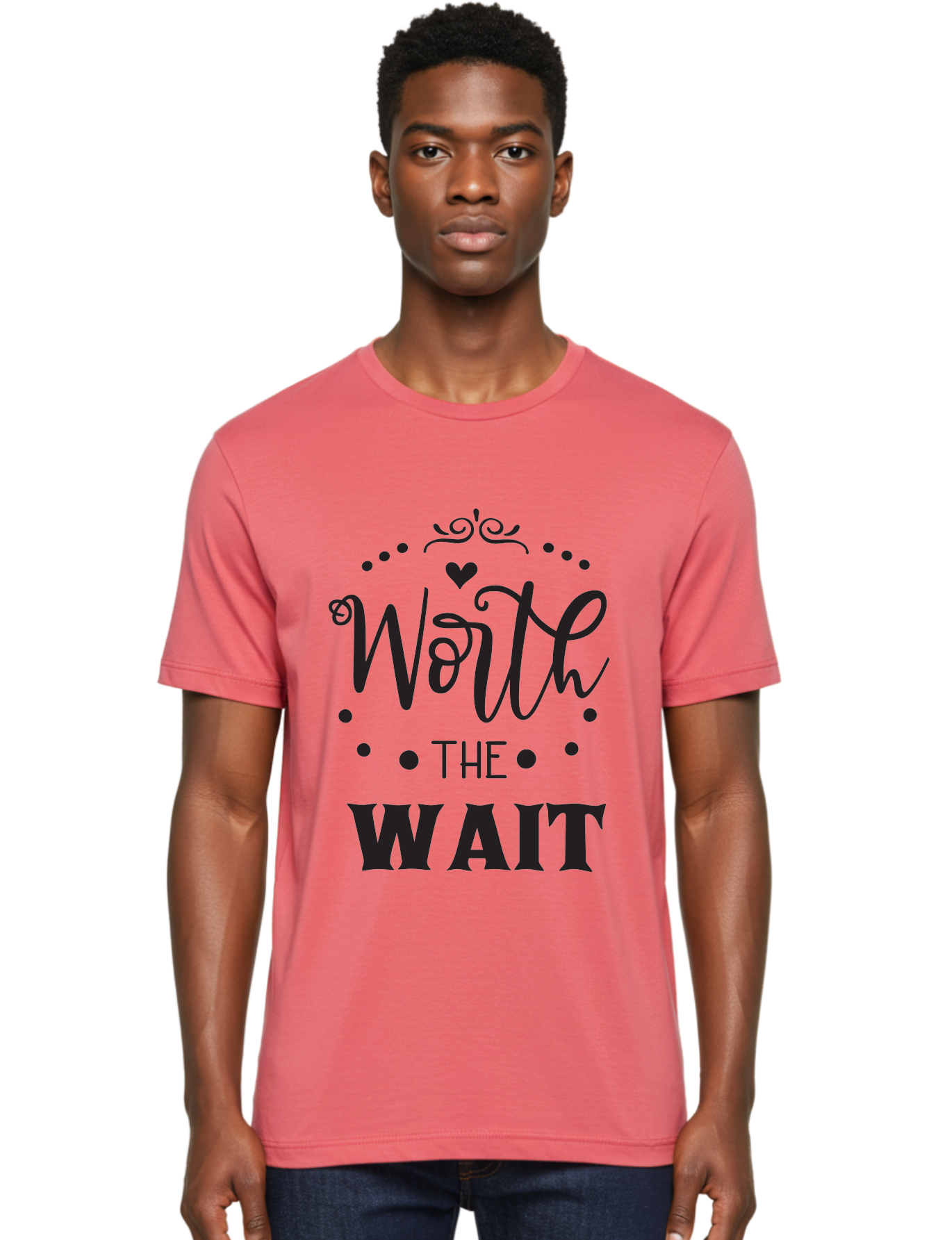 Worth-The-Wait-1 Men'S Graphic Tee, 100% Cotton, Comfortable Casual Summer Wear, Machine Washable, Motivational Quote, Worth The Wait, Inspirational Phrase, Waiting Is Worth It, Patience Is A Virtue, Positive Affirmation, Encouraging Words Aad318 22
