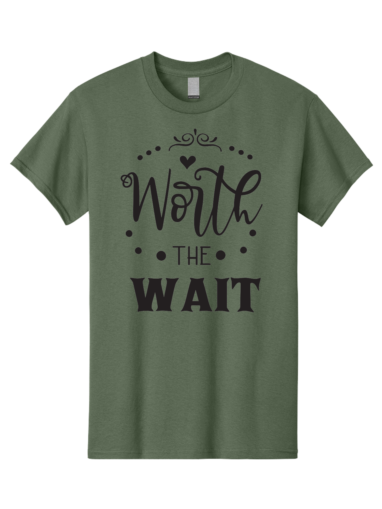 Worth-The-Wait-1 Men'S Graphic Tee, 100% Cotton, Comfortable Casual Summer Wear, Machine Washable, Motivational Quote, Worth The Wait, Inspirational Phrase, Waiting Is Worth It, Patience Is A Virtue, Positive Affirmation, Encouraging Words Aad318 25