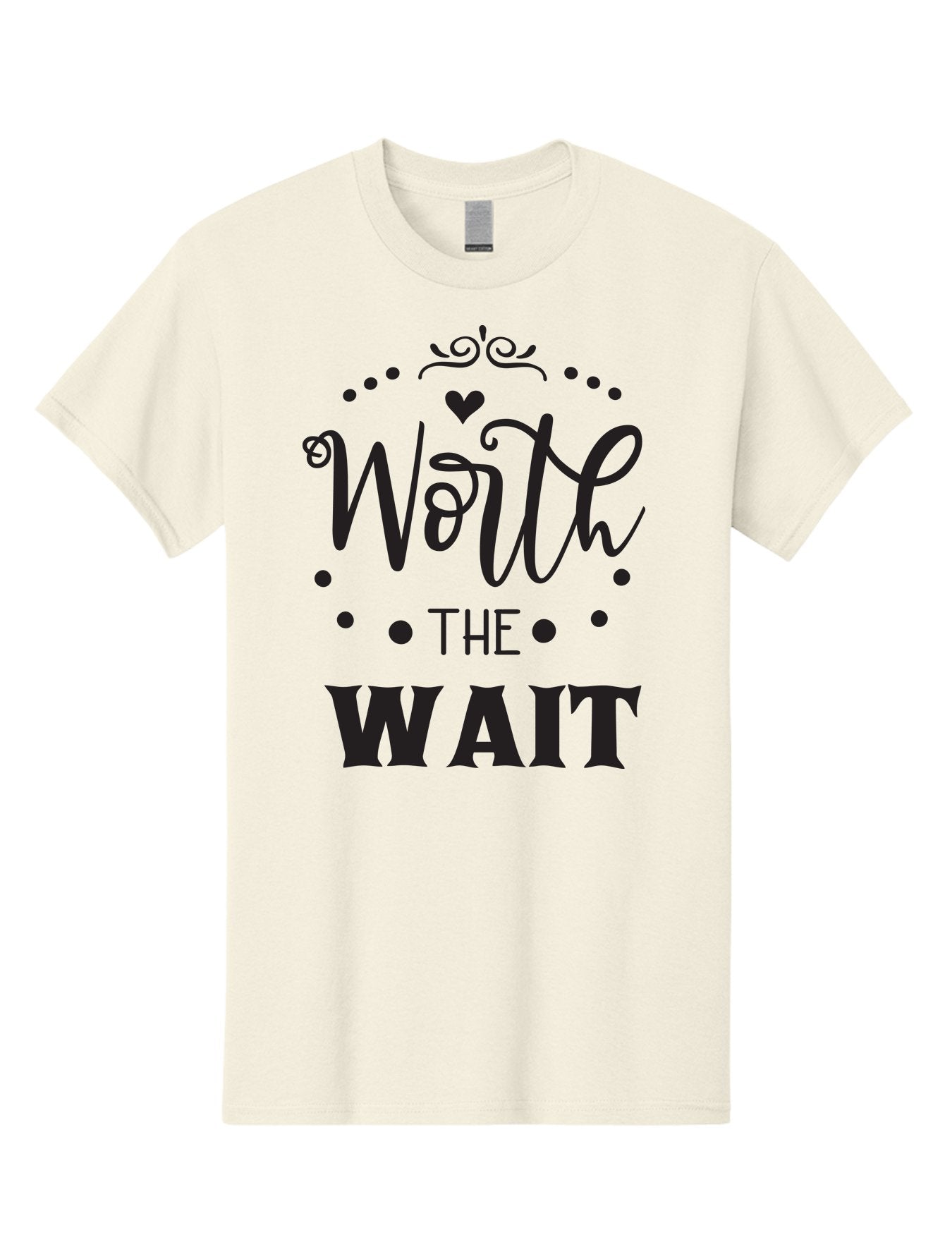 Worth-The-Wait-1 Men'S Graphic Tee, 100% Cotton, Comfortable Casual Summer Wear, Machine Washable, Motivational Quote, Worth The Wait, Inspirational Phrase, Waiting Is Worth It, Patience Is A Virtue, Positive Affirmation, Encouraging Words Aad318 5