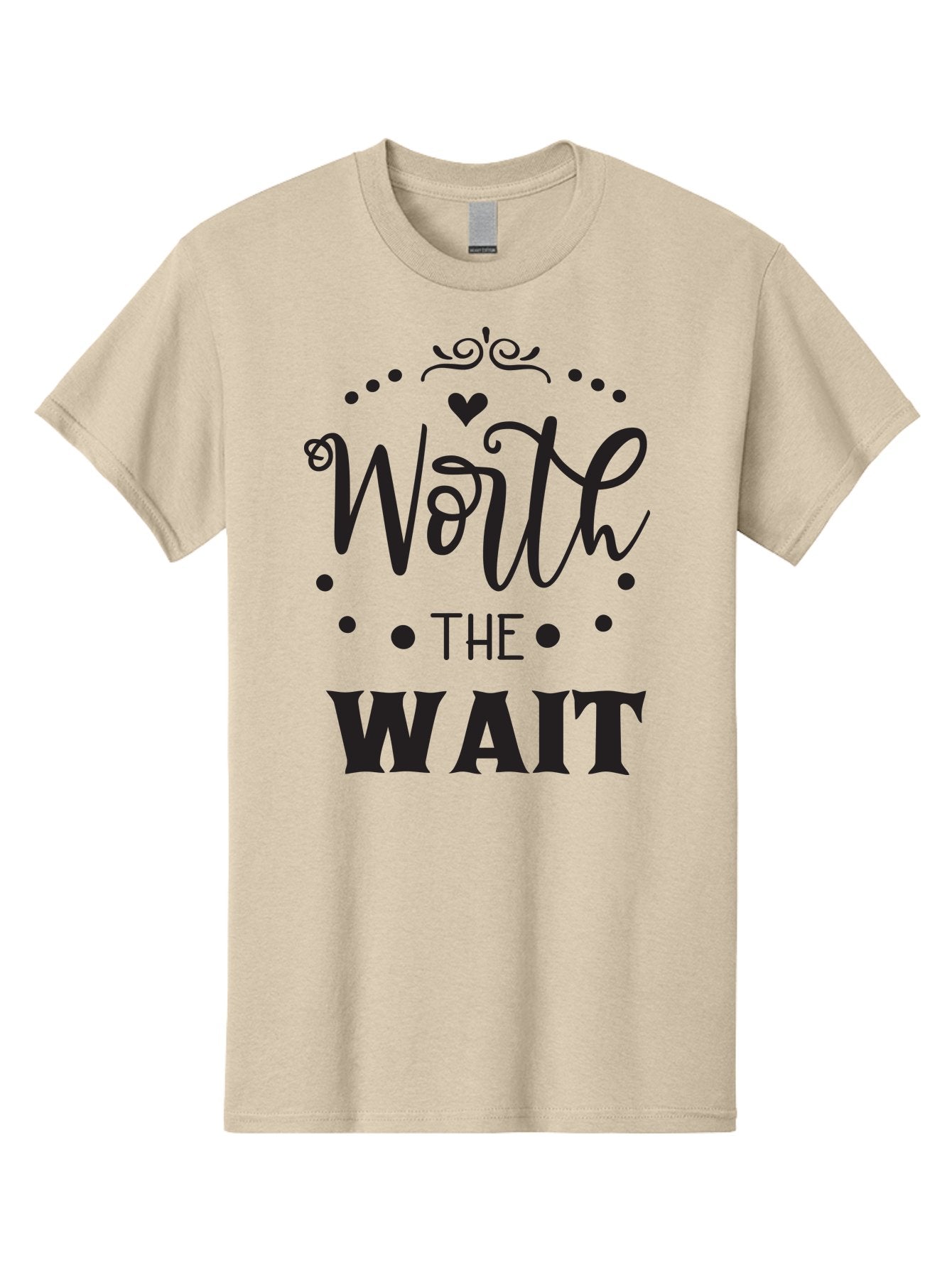 Worth-The-Wait-1 Men'S Graphic Tee, 100% Cotton, Comfortable Casual Summer Wear, Machine Washable, Motivational Quote, Worth The Wait, Inspirational Phrase, Waiting Is Worth It, Patience Is A Virtue, Positive Affirmation, Encouraging Words Aad318 9