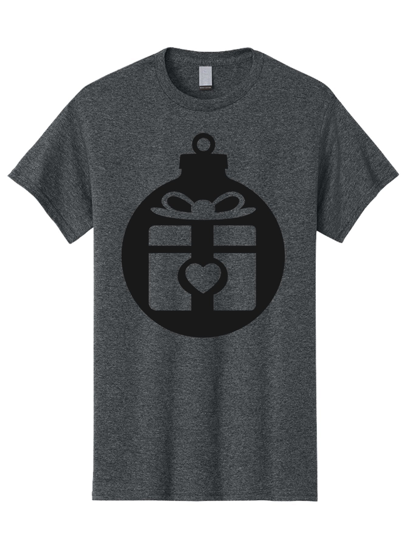 Wrapped-Gift-Ornament-1 Men'S Graphic Tee, 100% Cotton, Comfortable Casual Summer Wear, Machine Washable, Gift Box With A Bow, Heart-Shaped Decoration, Christmas Ornament, Festive Symbol, Holiday Gift Idea, Present With A Heart Aad320 9
