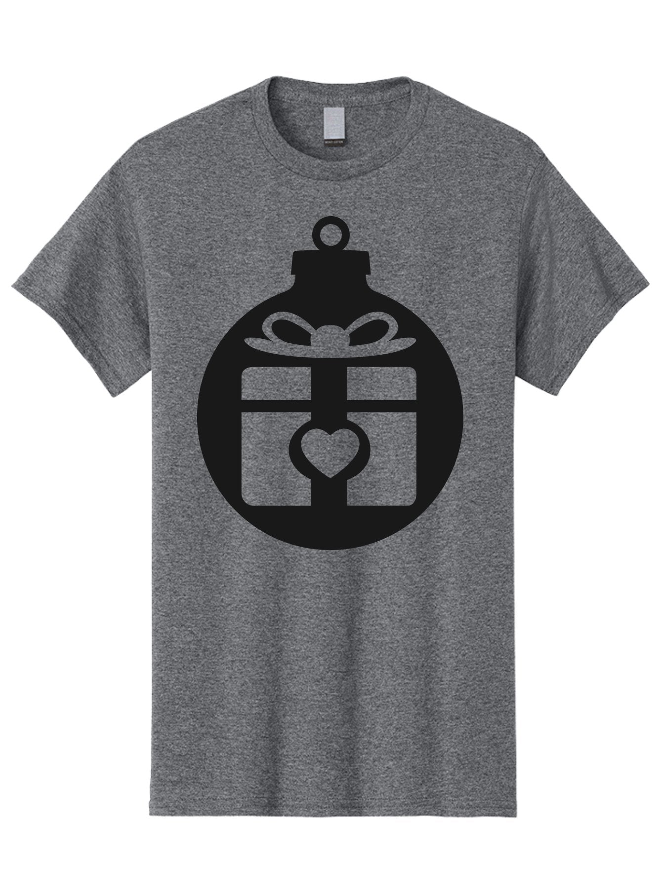 Wrapped-Gift-Ornament-1 Men'S Graphic Tee, 100% Cotton, Comfortable Casual Summer Wear, Machine Washable, Gift Box With A Bow, Heart-Shaped Decoration, Christmas Ornament, Festive Symbol, Holiday Gift Idea, Present With A Heart Aad320 15
