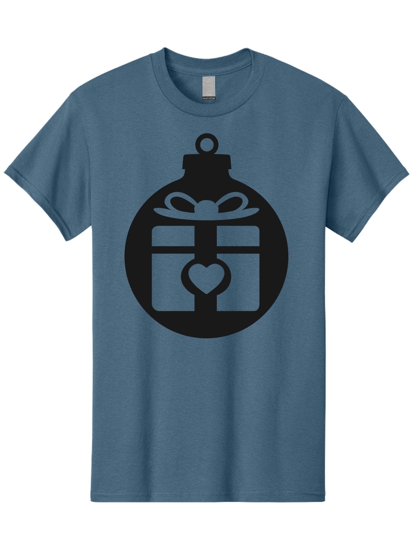Wrapped-Gift-Ornament-1 Men'S Graphic Tee, 100% Cotton, Comfortable Casual Summer Wear, Machine Washable, Gift Box With A Bow, Heart-Shaped Decoration, Christmas Ornament, Festive Symbol, Holiday Gift Idea, Present With A Heart Aad320 4