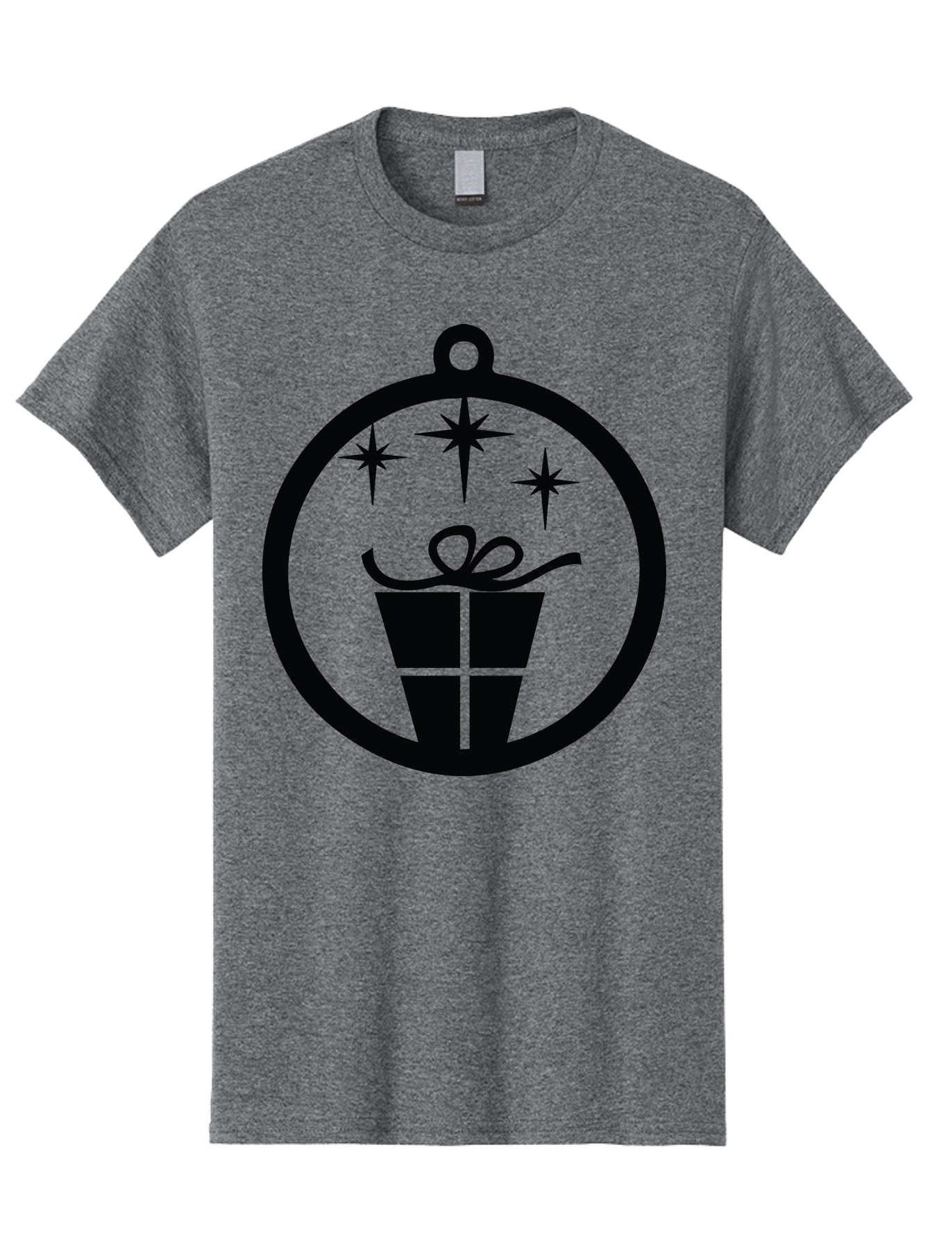 Wrapped-Gift-Ornament Men'S Graphic Tee, 100% Cotton, Comfortable Casual Summer Wear, Machine Washable, Gift Box, Ornament, Stars, Festive Design, Holiday Decoration, Gift Giving, Christmas Symbol, Celebration, Wrapping, Present Aad321 10