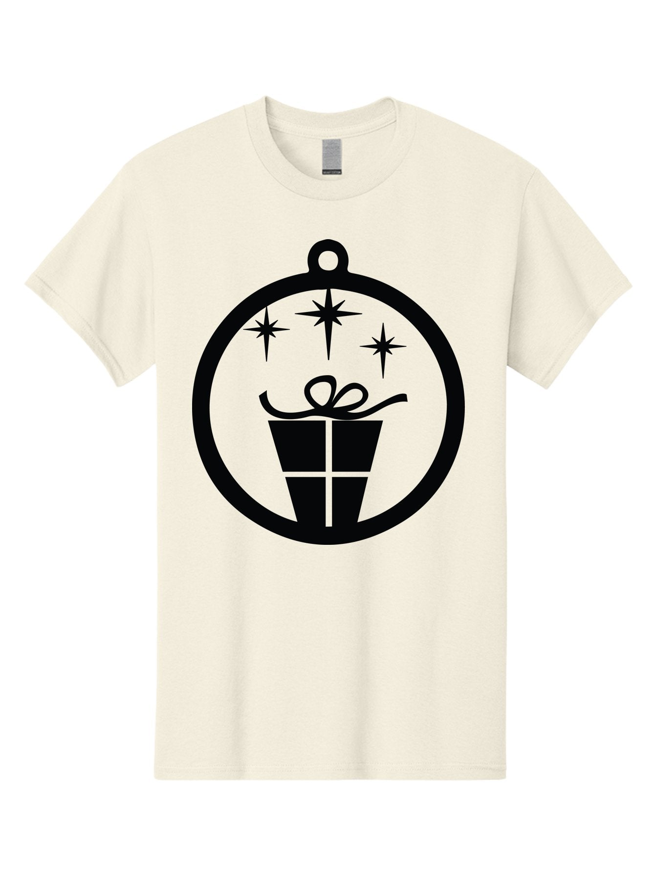 Wrapped-Gift-Ornament Men'S Graphic Tee, 100% Cotton, Comfortable Casual Summer Wear, Machine Washable, Gift Box, Ornament, Stars, Festive Design, Holiday Decoration, Gift Giving, Christmas Symbol, Celebration, Wrapping, Present Aad321 9