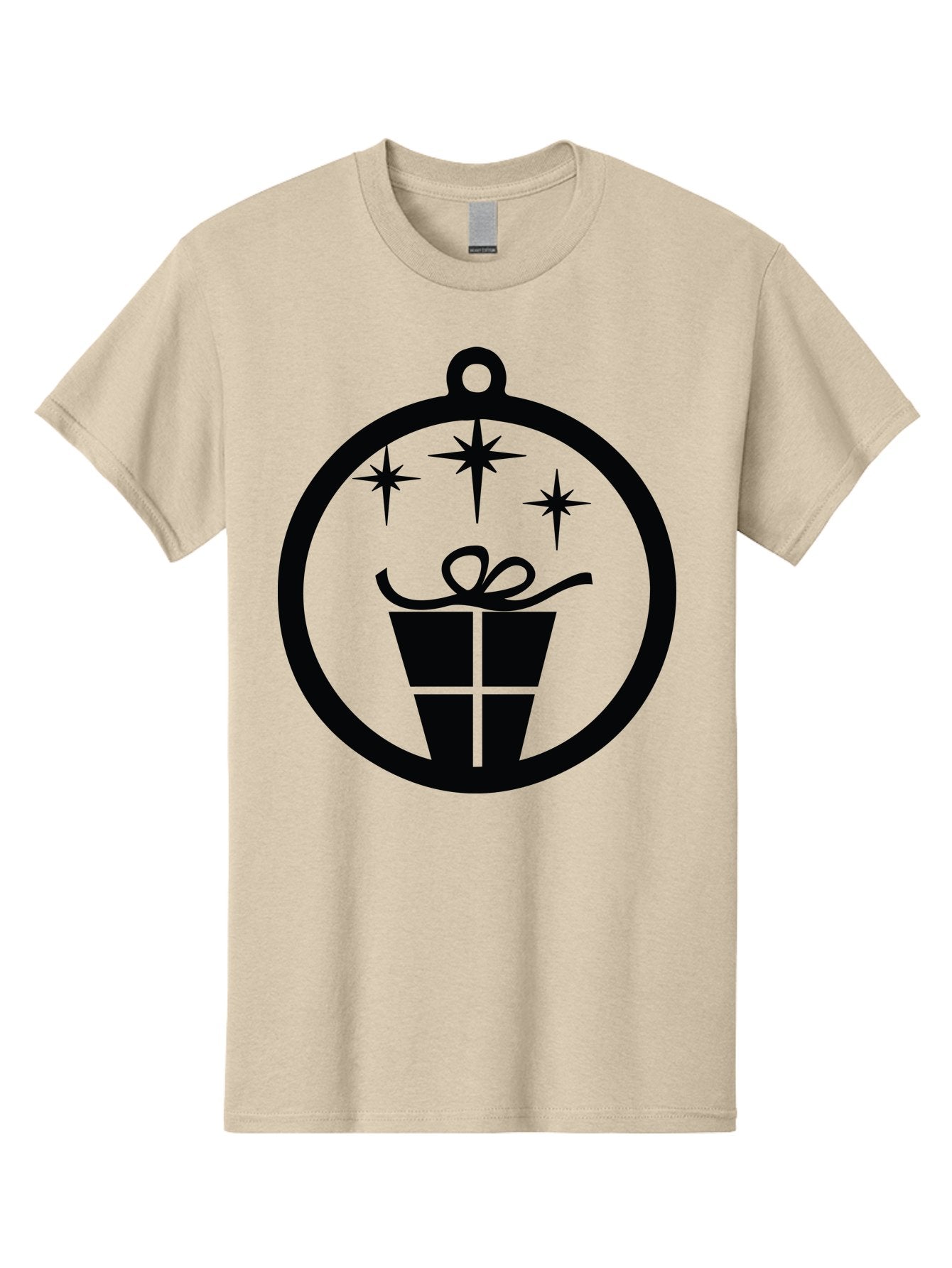 Wrapped-Gift-Ornament Men'S Graphic Tee, 100% Cotton, Comfortable Casual Summer Wear, Machine Washable, Gift Box, Ornament, Stars, Festive Design, Holiday Decoration, Gift Giving, Christmas Symbol, Celebration, Wrapping, Present Aad321 3