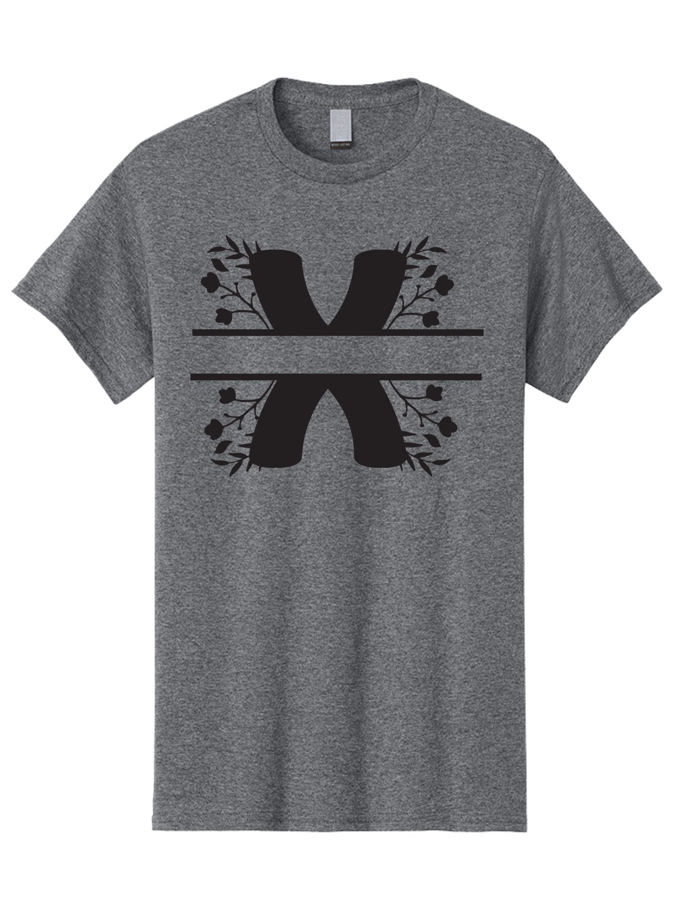 X Men'S Graphic Tee, 100% Cotton, Comfortable Casual Summer Wear, Machine Washable, Stylish X, Floral Design, Black Silhouette, Leaves And Flowers, Bold Typography, Modern Graphic, Decorative Lettering Aad323 14