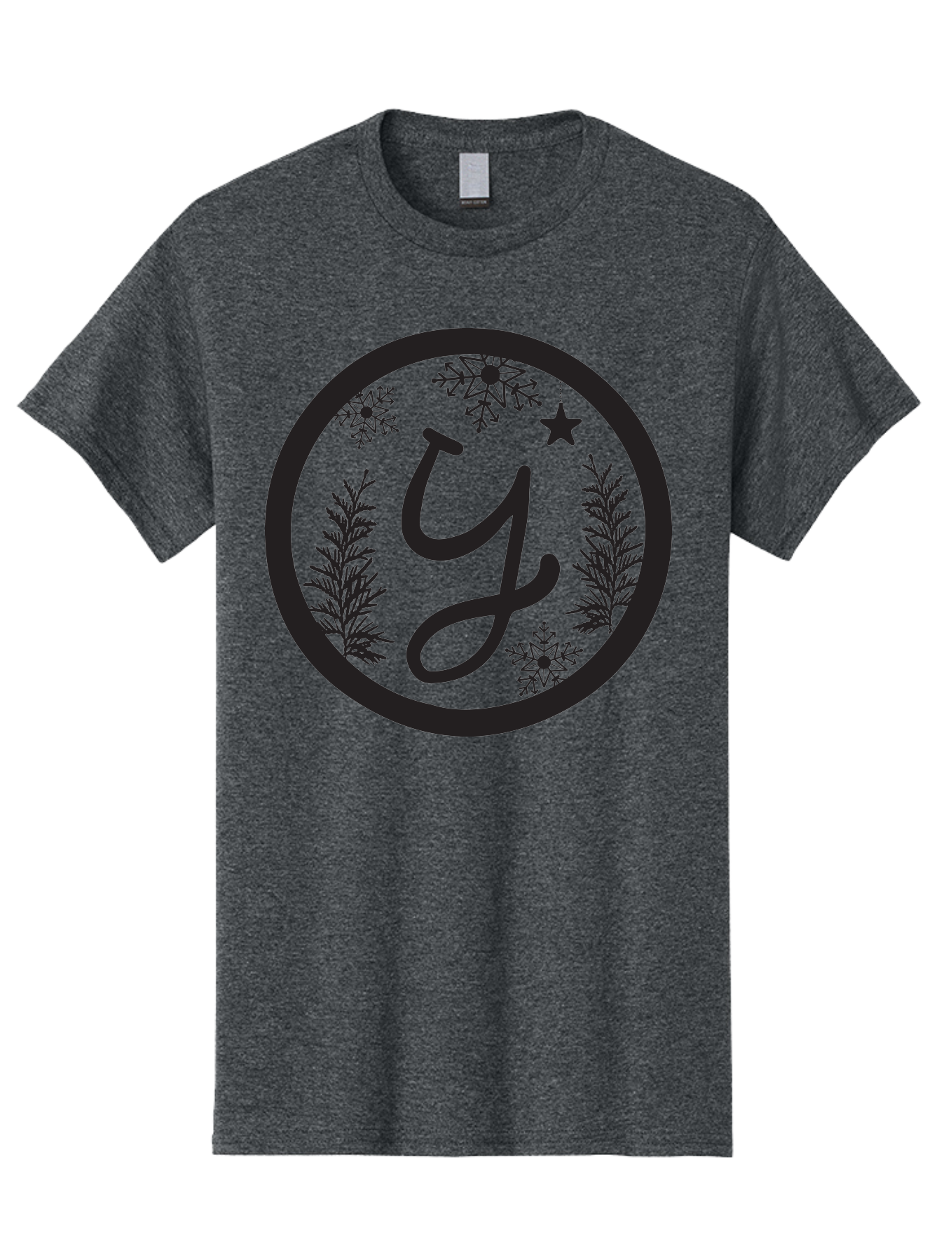 Y Men'S Graphic Tee, 100% Cotton, Comfortable Casual Summer Wear, Machine Washable, Christmas Decoration, Festive Design, Snowflakes, Star, Holiday Theme, Winter Wonderland, Y Logo, Seasonal Graphics, Festive Typography Aad324