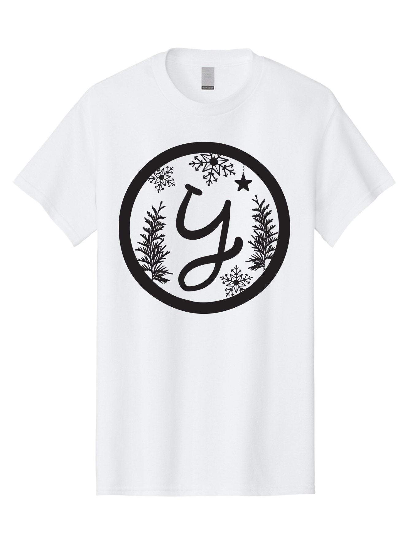 Y Men'S Graphic Tee, 100% Cotton, Comfortable Casual Summer Wear, Machine Washable, Christmas Decoration, Festive Design, Snowflakes, Star, Holiday Theme, Winter Wonderland, Y Logo, Seasonal Graphics, Festive Typography Aad324 12