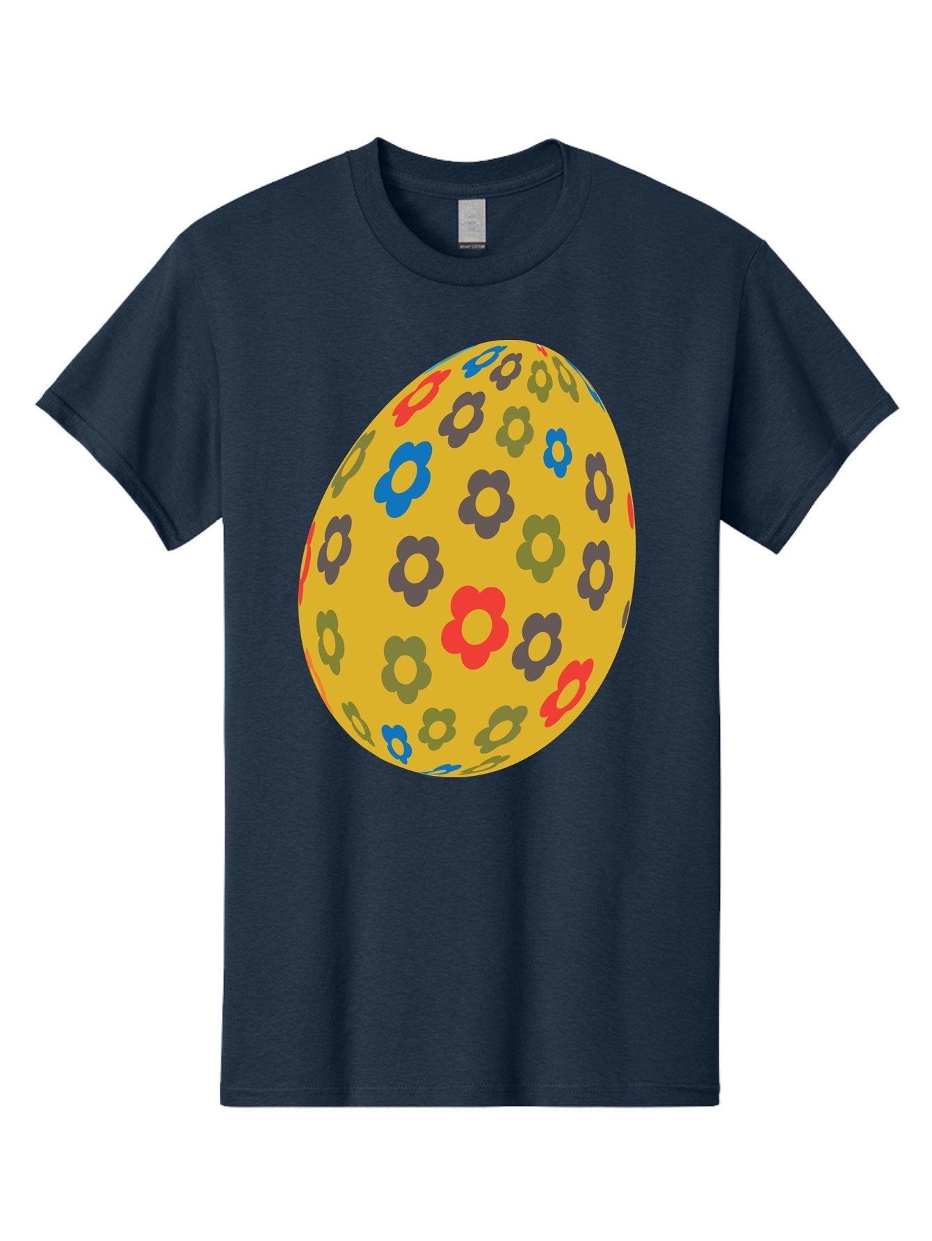 Yellow-Easter-Egg Men'S Graphic Tee, 100% Cotton, Comfortable Casual Summer Wear, Machine Washable, Easter Egg, Floral Pattern, Yellow Background, Colorful Flowers, Red, Blue, Purple, Green Hues, Spring Decoration, Festive Design, Aad325 12