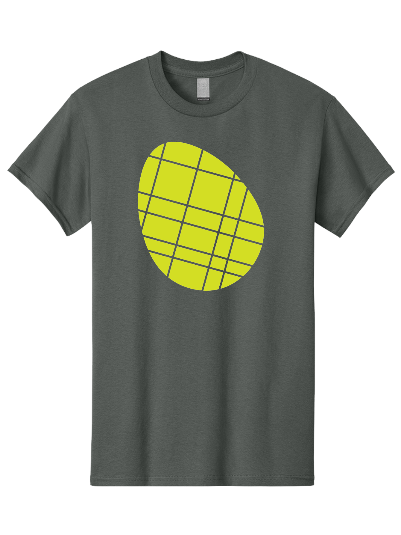 Yellow-Grid Men'S Graphic Tee, 100% Cotton, Comfortable Casual Summer Wear, Machine Washable, Yellow Circle, Grid Pattern, Geometric Shape, Modern Design, Abstract Art, Simple Graphics, Grid Lines, Vibrant Colors Aad326 17