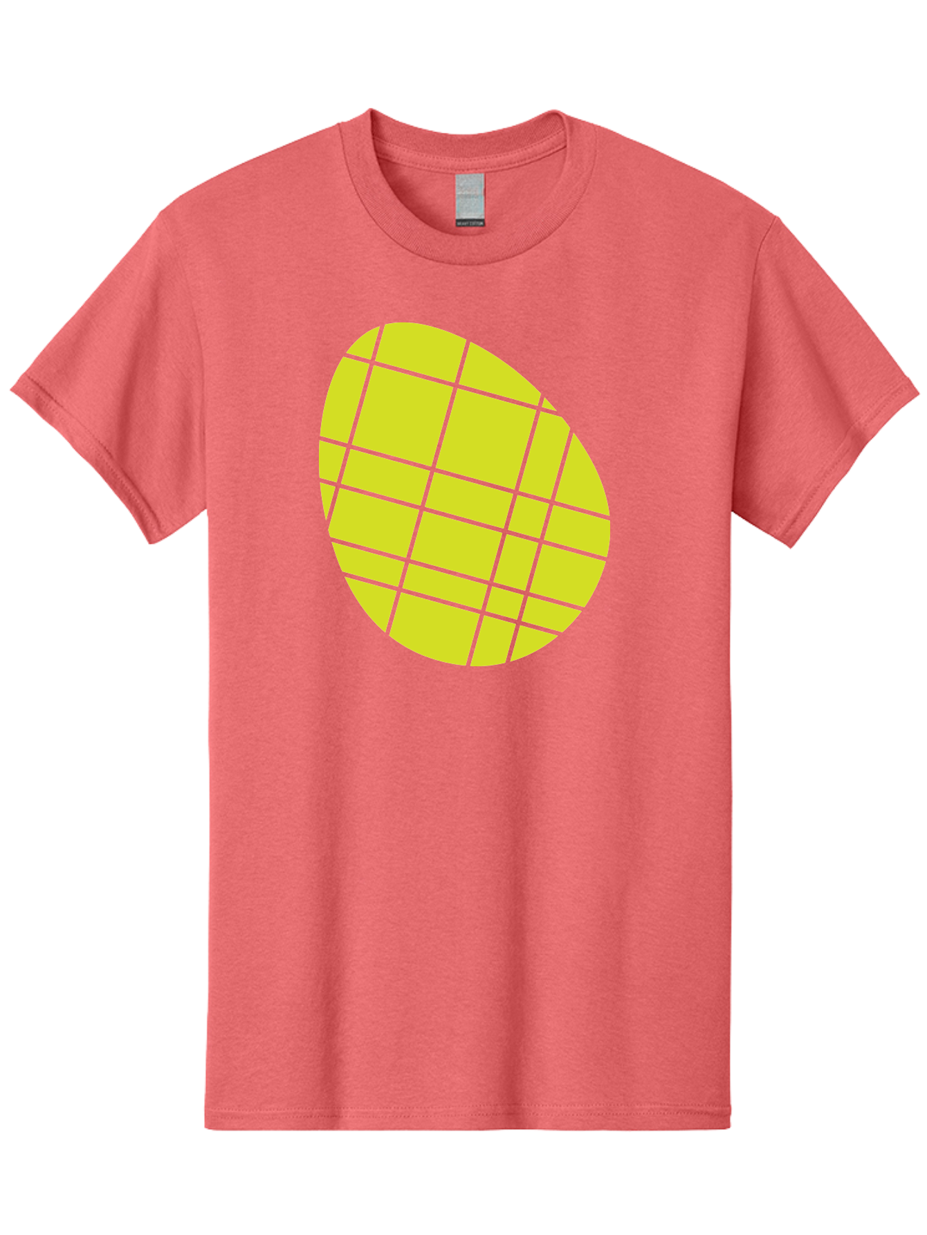 Yellow-Grid Men'S Graphic Tee, 100% Cotton, Comfortable Casual Summer Wear, Machine Washable, Yellow Circle, Grid Pattern, Geometric Shape, Modern Design, Abstract Art, Simple Graphics, Grid Lines, Vibrant Colors Aad326 7