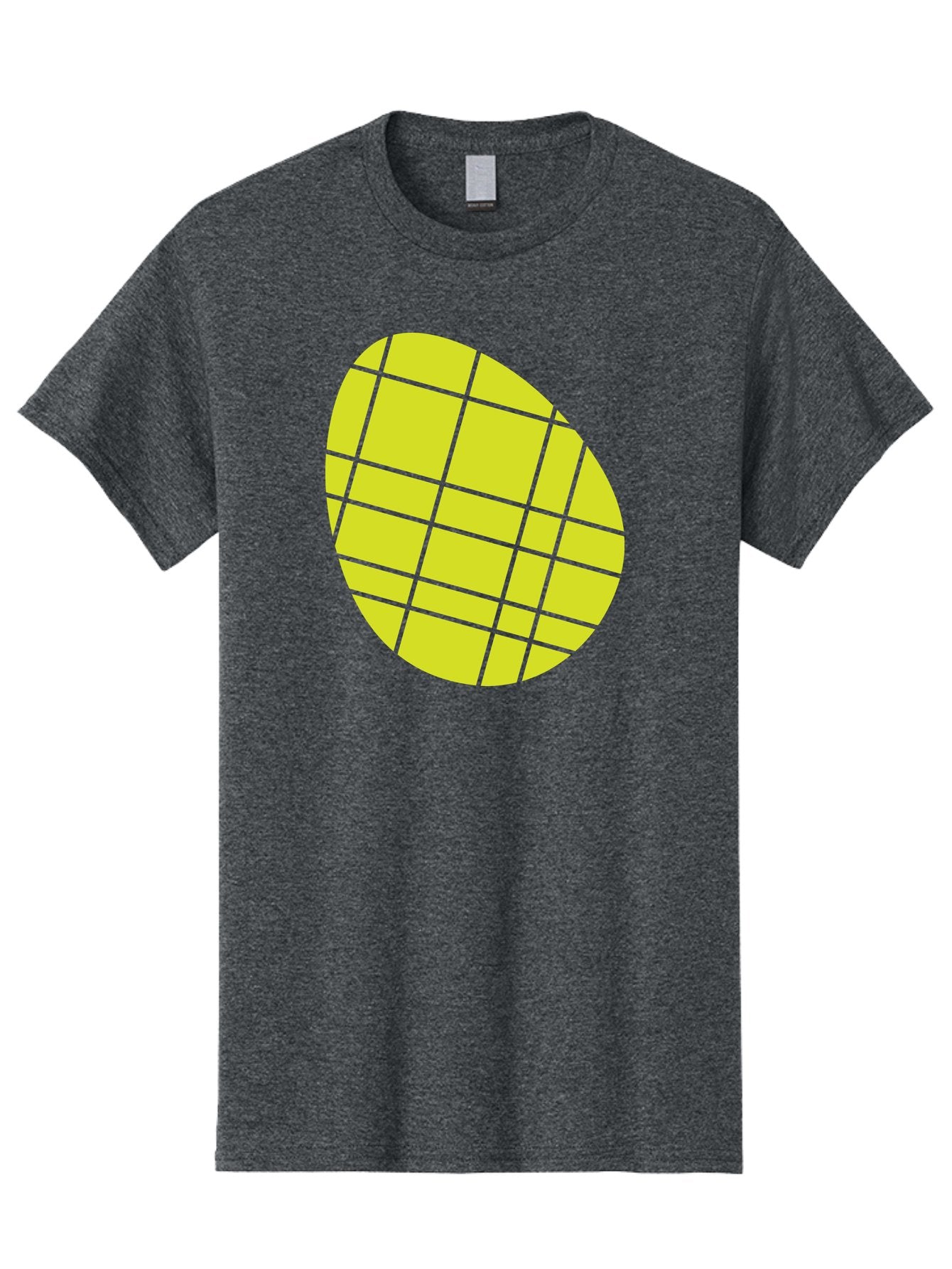 Yellow-Grid Men'S Graphic Tee, 100% Cotton, Comfortable Casual Summer Wear, Machine Washable, Yellow Circle, Grid Pattern, Geometric Shape, Modern Design, Abstract Art, Simple Graphics, Grid Lines, Vibrant Colors Aad326 12