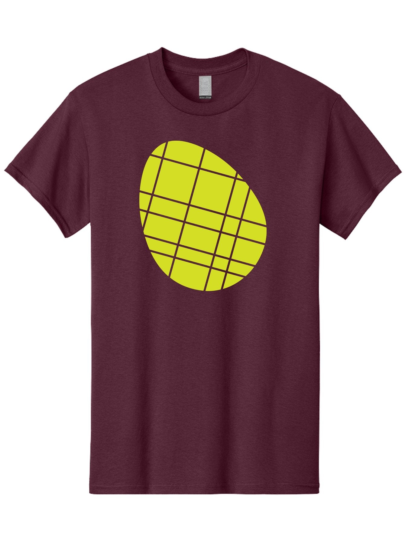 Yellow-Grid Men'S Graphic Tee, 100% Cotton, Comfortable Casual Summer Wear, Machine Washable, Yellow Circle, Grid Pattern, Geometric Shape, Modern Design, Abstract Art, Simple Graphics, Grid Lines, Vibrant Colors Aad326 14
