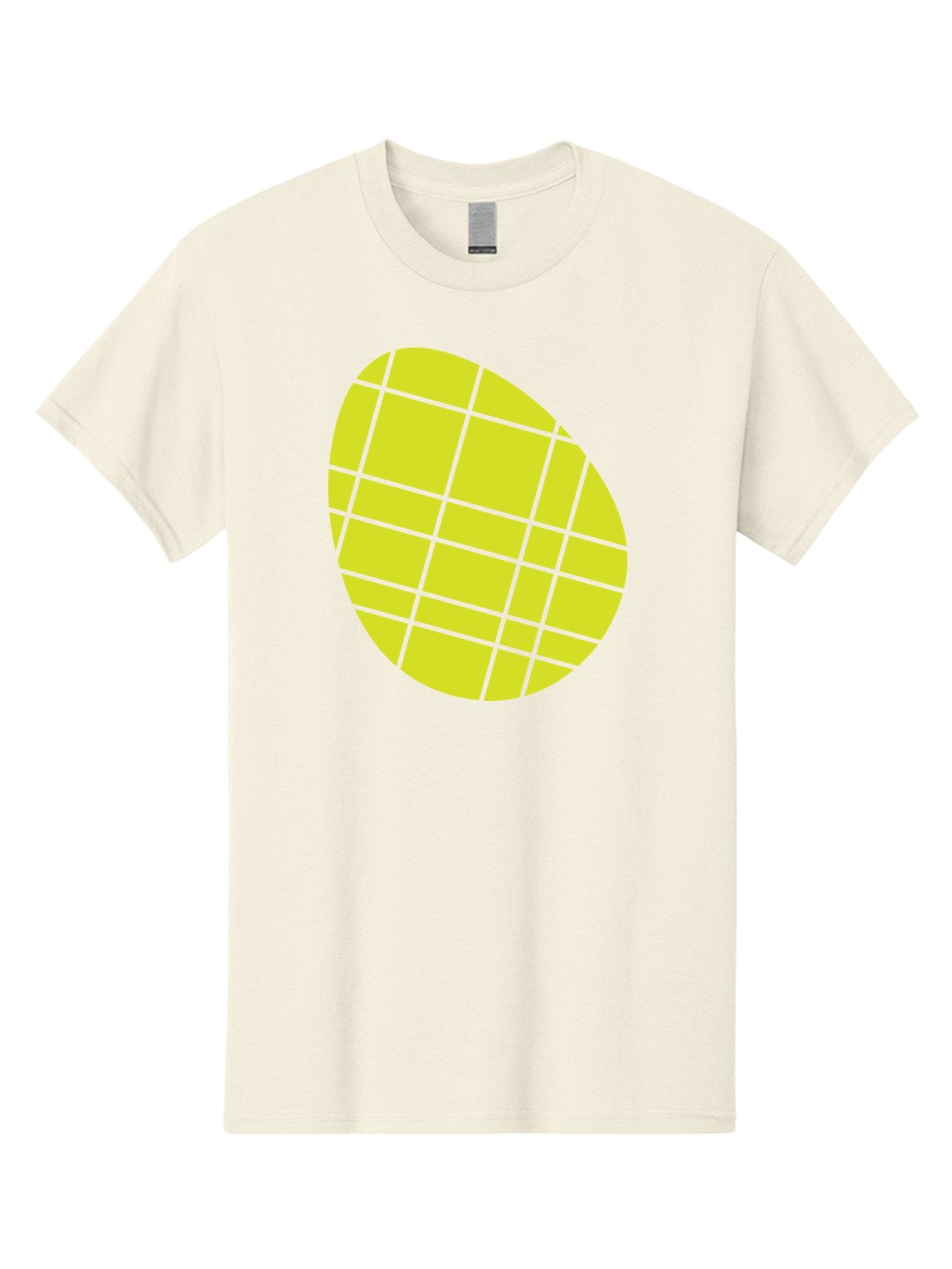 Yellow-Grid Men'S Graphic Tee, 100% Cotton, Comfortable Casual Summer Wear, Machine Washable, Yellow Circle, Grid Pattern, Geometric Shape, Modern Design, Abstract Art, Simple Graphics, Grid Lines, Vibrant Colors Aad326