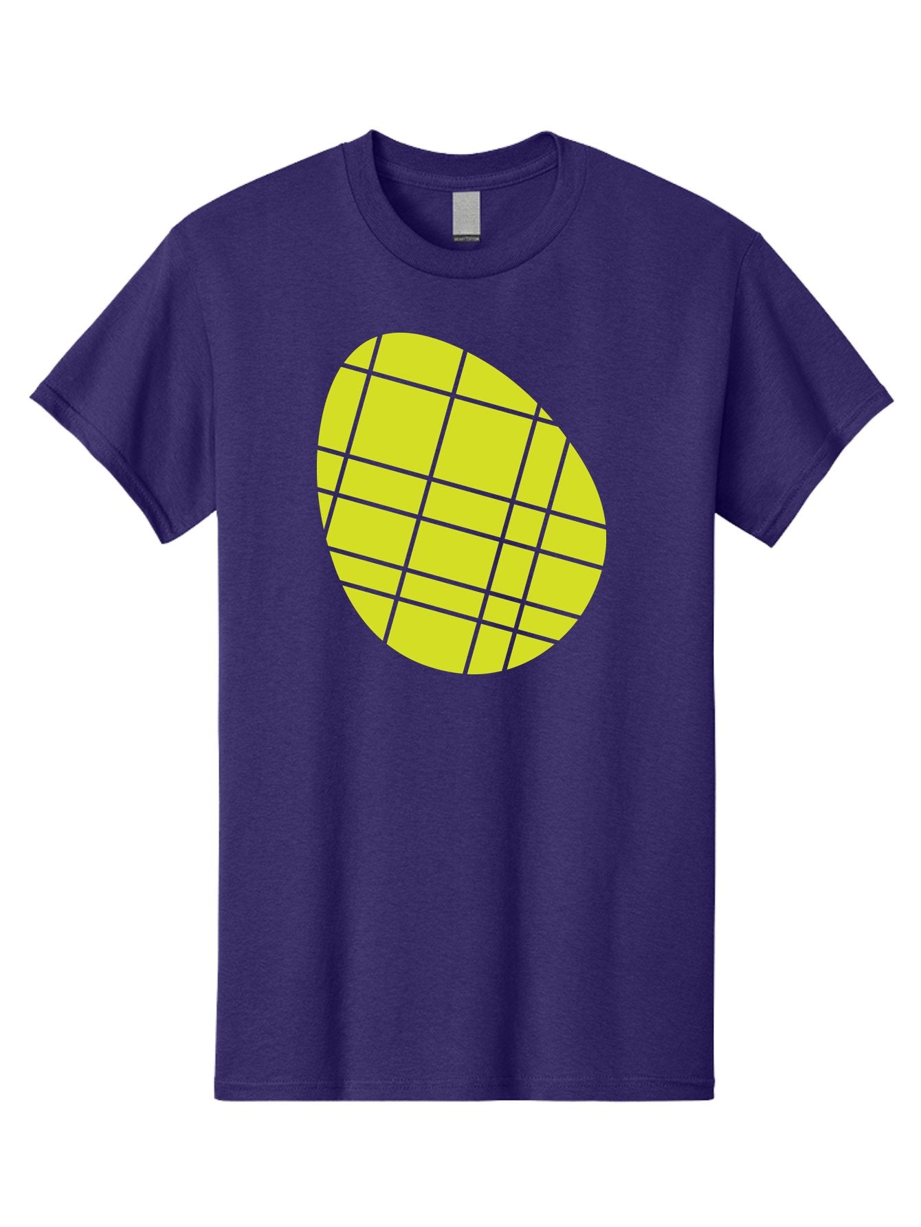 Yellow-Grid Men'S Graphic Tee, 100% Cotton, Comfortable Casual Summer Wear, Machine Washable, Yellow Circle, Grid Pattern, Geometric Shape, Modern Design, Abstract Art, Simple Graphics, Grid Lines, Vibrant Colors Aad326 13