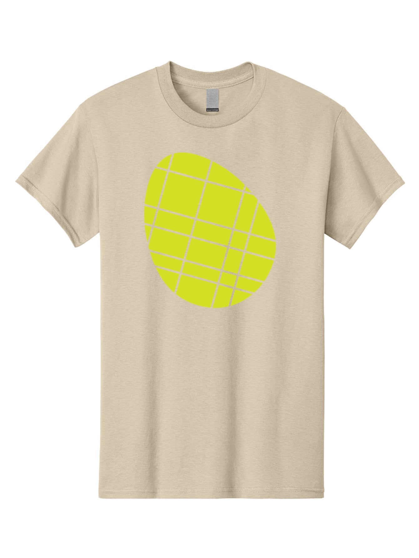 Yellow-Grid Men'S Graphic Tee, 100% Cotton, Comfortable Casual Summer Wear, Machine Washable, Yellow Circle, Grid Pattern, Geometric Shape, Modern Design, Abstract Art, Simple Graphics, Grid Lines, Vibrant Colors Aad326 15