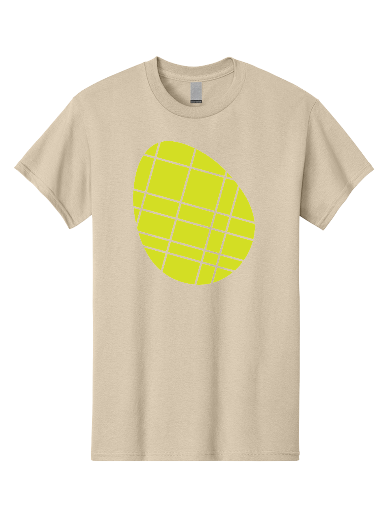 Yellow-Grid Men'S Graphic Tee, 100% Cotton, Comfortable Casual Summer Wear, Machine Washable, Yellow Circle, Grid Pattern, Geometric Shape, Modern Design, Abstract Art, Simple Graphics, Grid Lines, Vibrant Colors Aad326