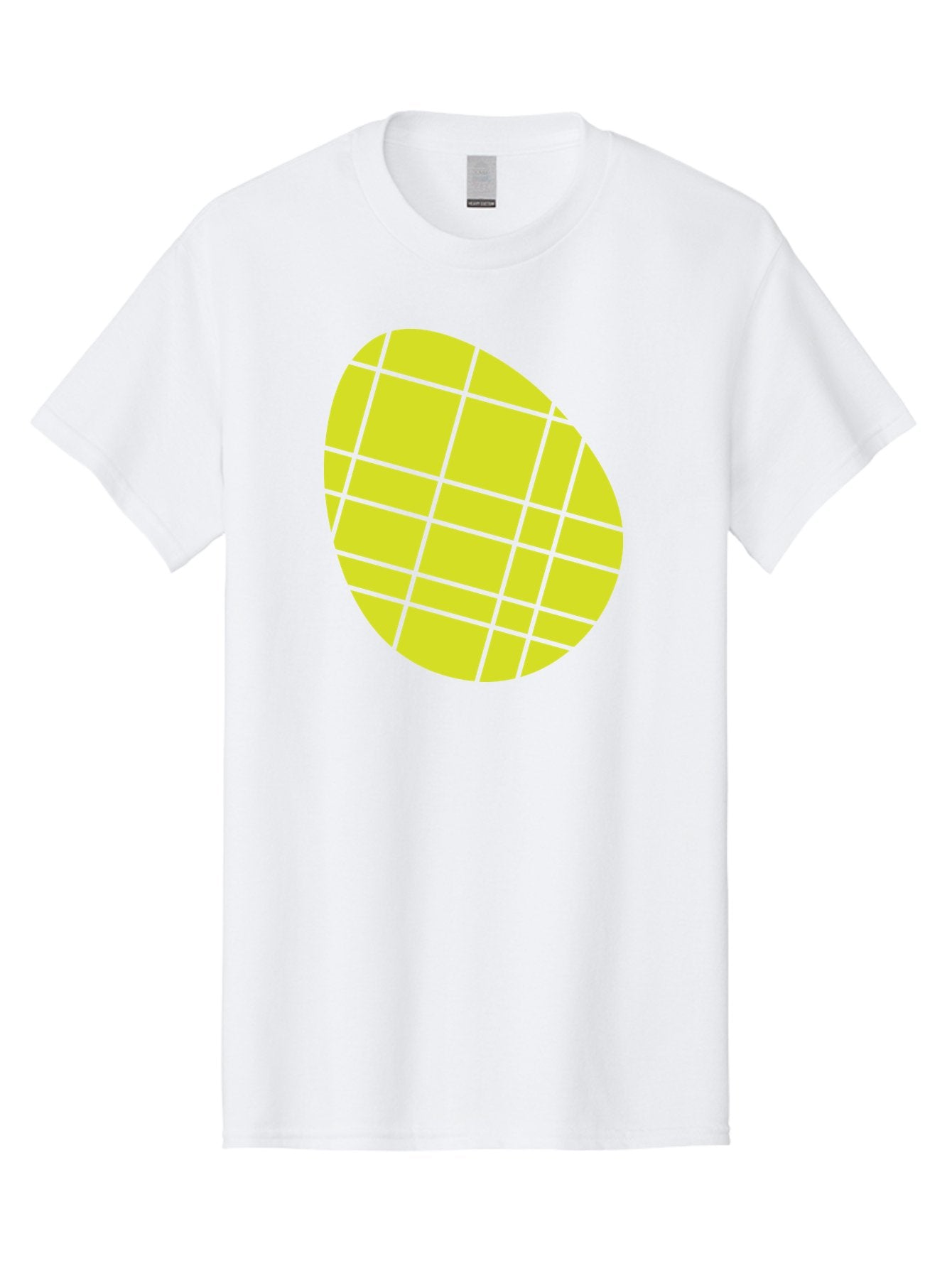 Yellow-Grid Men'S Graphic Tee, 100% Cotton, Comfortable Casual Summer Wear, Machine Washable, Yellow Circle, Grid Pattern, Geometric Shape, Modern Design, Abstract Art, Simple Graphics, Grid Lines, Vibrant Colors Aad326 8
