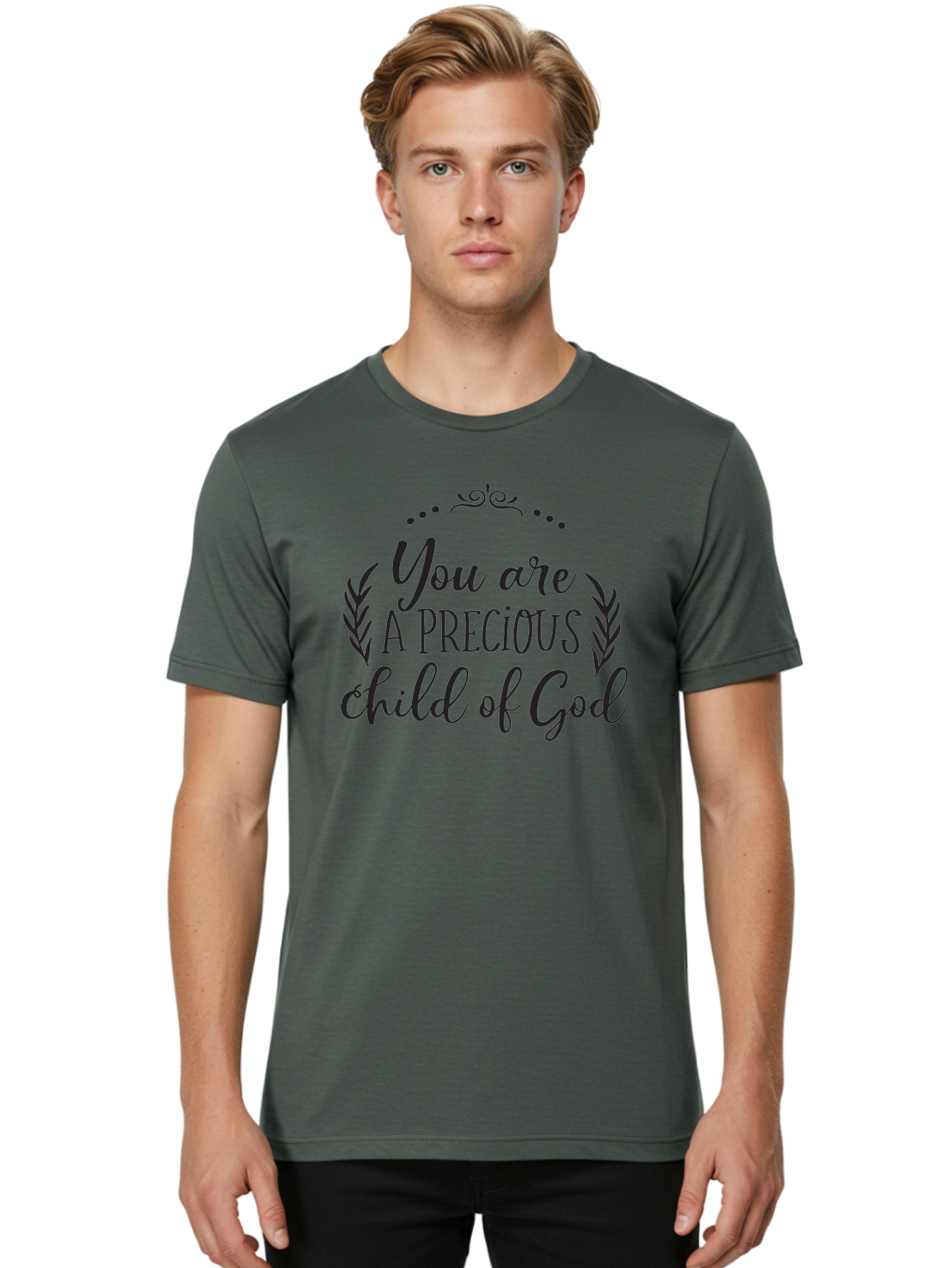 You-Are-A-Precious-Child-Of-God Men'S Graphic Tee, 100% Cotton, Comfortable Casual Summer Wear, Machine Washable, Inspirational Quote, Motivational Quote, Uplifting Message, Positive Affirmation, Child Of God, Precious Child, Aad329 30