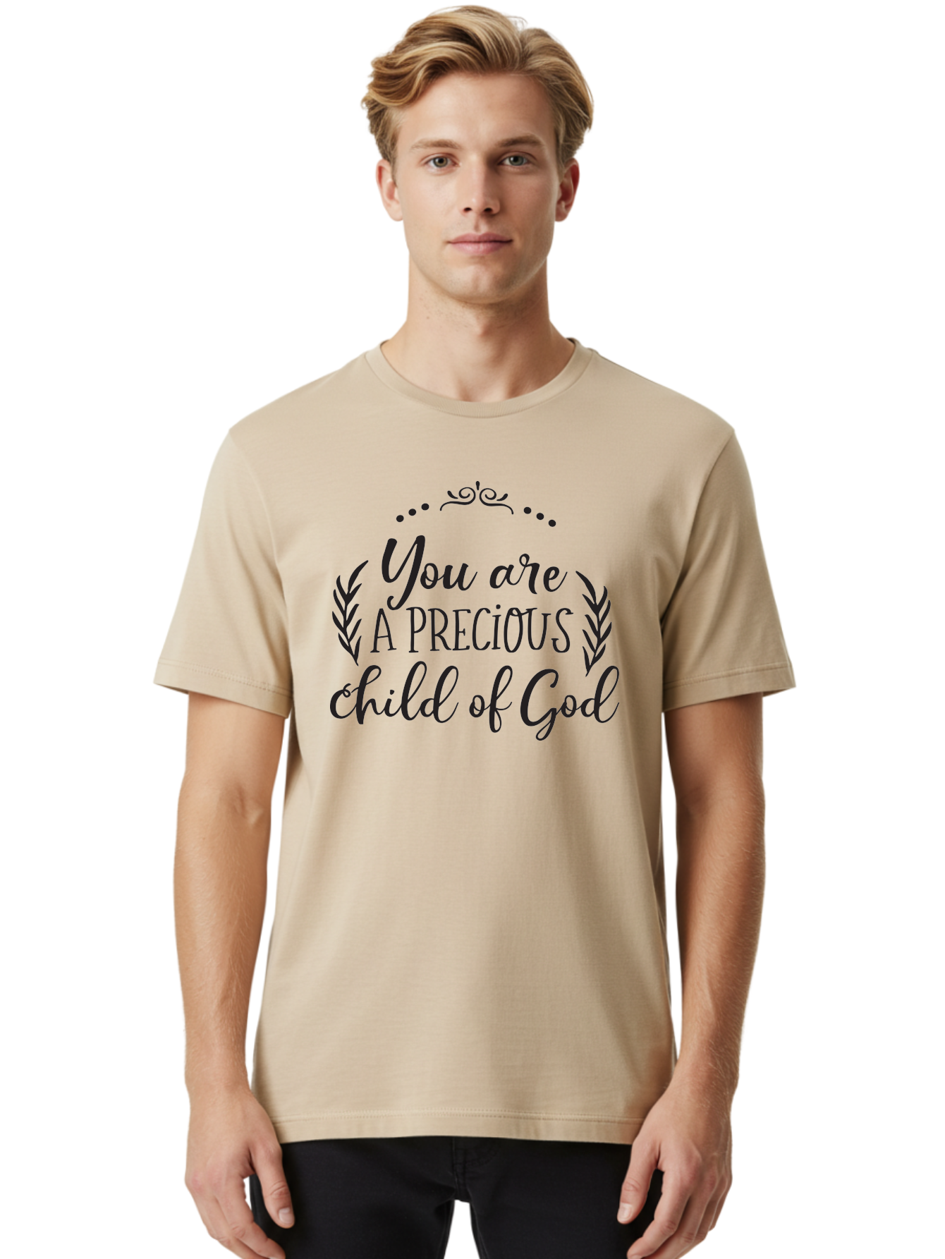 You-Are-A-Precious-Child-Of-God Men'S Graphic Tee, 100% Cotton, Comfortable Casual Summer Wear, Machine Washable, Inspirational Quote, Motivational Quote, Uplifting Message, Positive Affirmation, Child Of God, Precious Child, Aad329 22