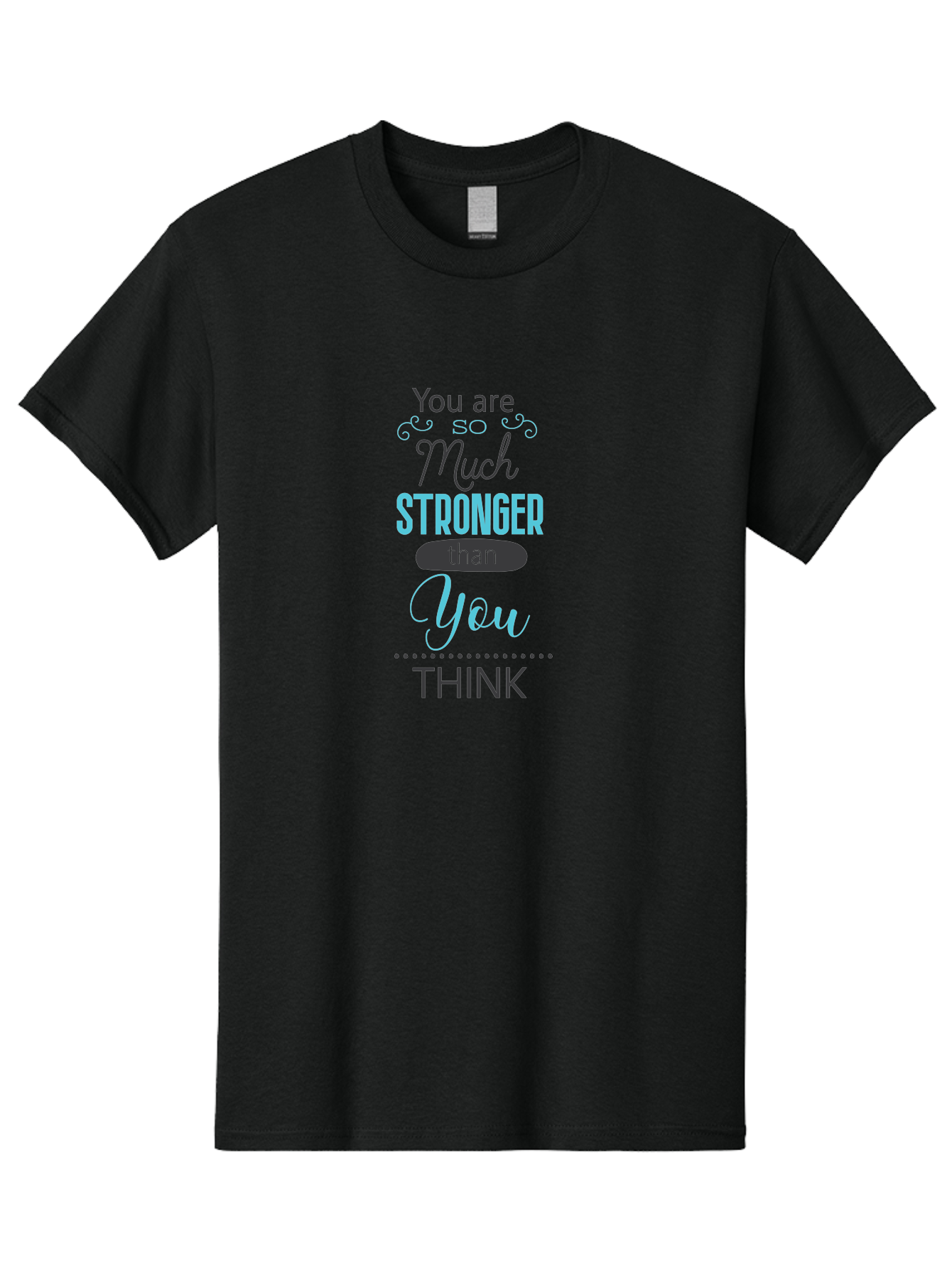 You-Are-Much-Stronger-Than-You-Think Men'S Graphic Tee, 100% Cotton, Comfortable Casual Summer Wear, Machine Washable, Motivational Quote, Inspirational Message, Empowerment, Confidence Booster, Positive Affirmation, Inner Strength Aad331