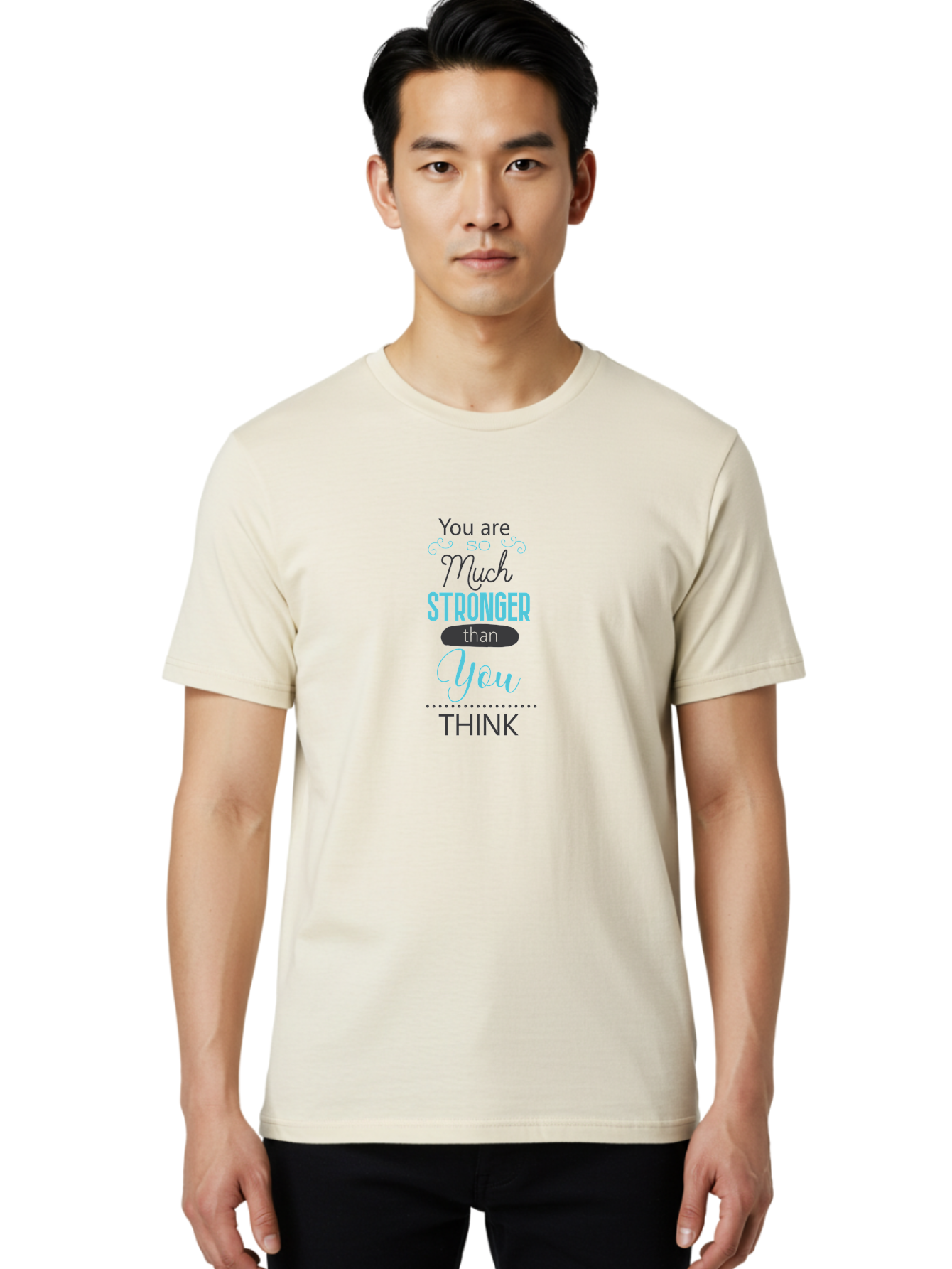 You-Are-Much-Stronger-Than-You-Think Men'S Graphic Tee, 100% Cotton, Comfortable Casual Summer Wear, Machine Washable, Motivational Quote, Inspirational Message, Empowerment, Confidence Booster, Positive Affirmation, Inner Strength Aad331 18