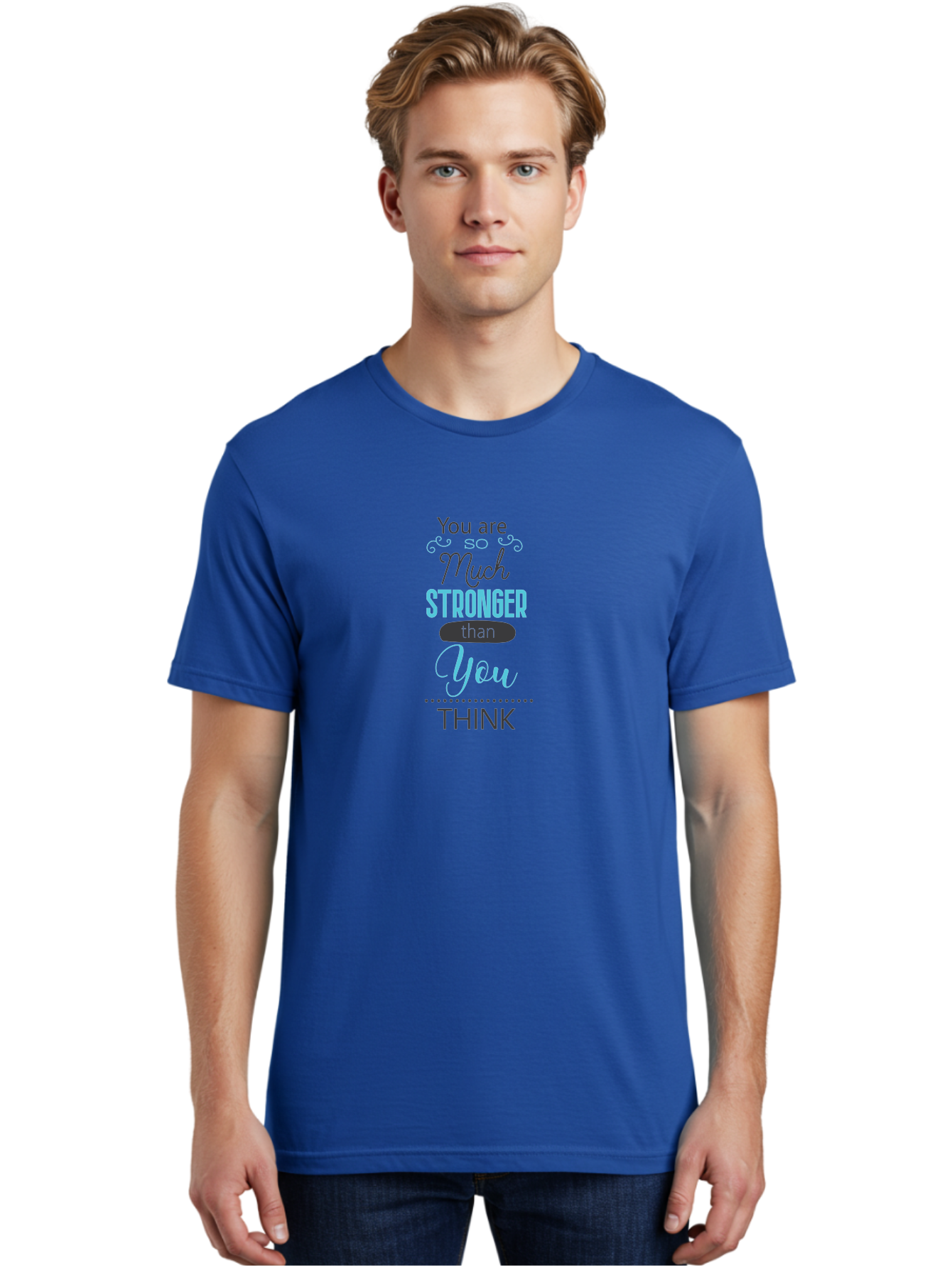 You-Are-Much-Stronger-Than-You-Think Men'S Graphic Tee, 100% Cotton, Comfortable Casual Summer Wear, Machine Washable, Motivational Quote, Inspirational Message, Empowerment, Confidence Booster, Positive Affirmation, Inner Strength Aad331 12