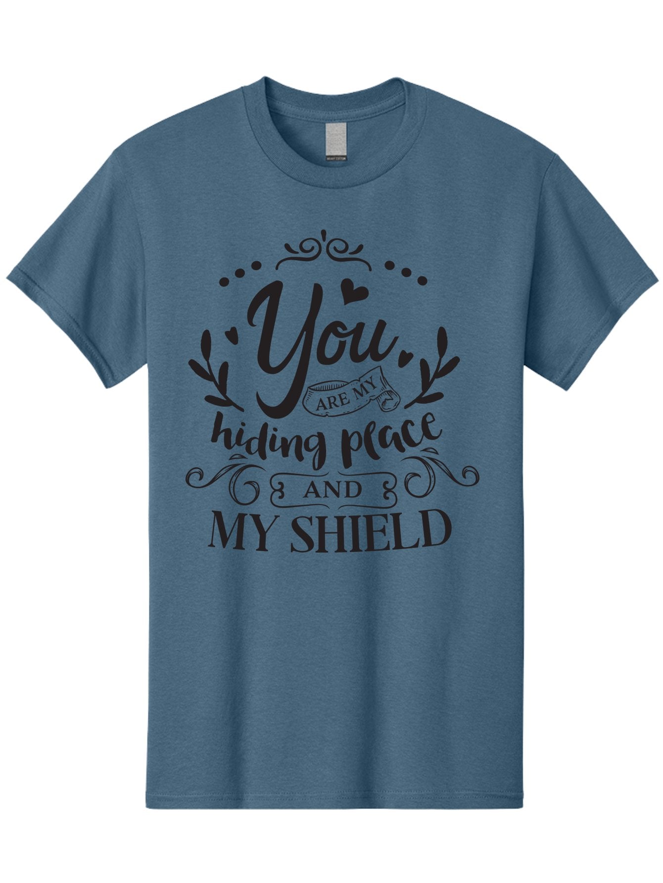 You-Are-My-Hiding-Place Men'S Graphic Tee, 100% Cotton, Comfortable Casual Summer Wear, Machine Washable, Inspirational Quote, Motivational Words, Love Message, Heartwarming Phrase, Decorative Typography, You Are My Hiding Place And My Shield, Aad333 9