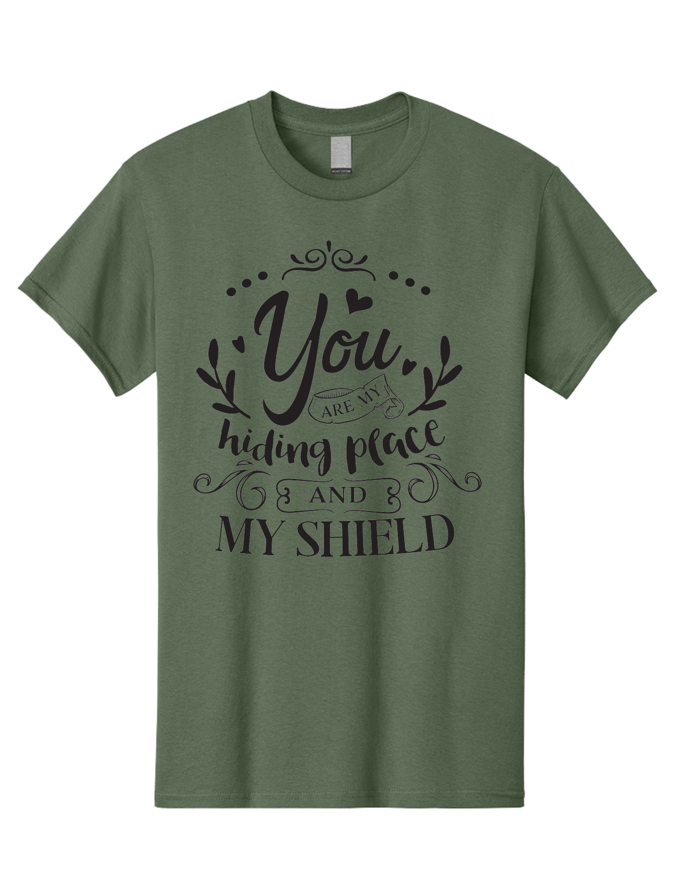 You-Are-My-Hiding-Place Men'S Graphic Tee, 100% Cotton, Comfortable Casual Summer Wear, Machine Washable, Inspirational Quote, Motivational Words, Love Message, Heartwarming Phrase, Decorative Typography, You Are My Hiding Place And My Shield, Aad333 21