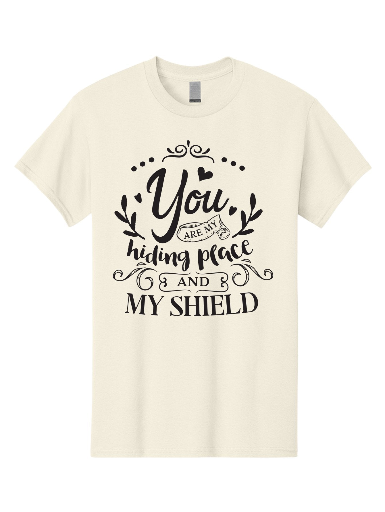 You-Are-My-Hiding-Place Men'S Graphic Tee, 100% Cotton, Comfortable Casual Summer Wear, Machine Washable, Inspirational Quote, Motivational Words, Love Message, Heartwarming Phrase, Decorative Typography, You Are My Hiding Place And My Shield, Aad333 12